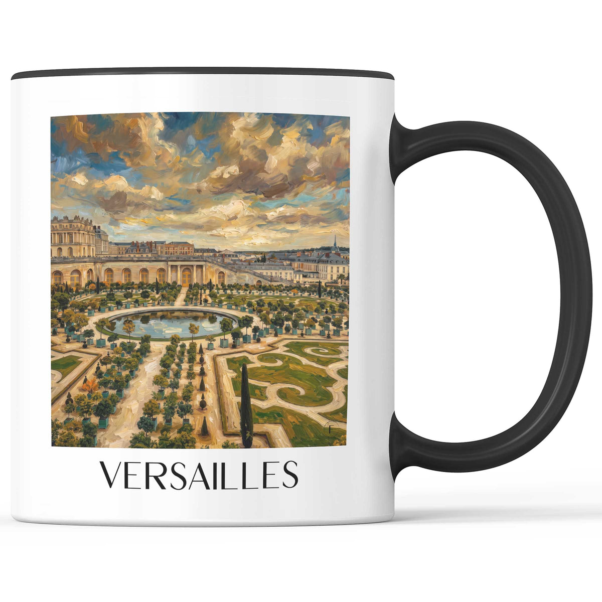 Versailles Kaffeebecher - Frankreich - Frankreich Becher - Kaffeetasse im Ölgemälde Stil - favplace