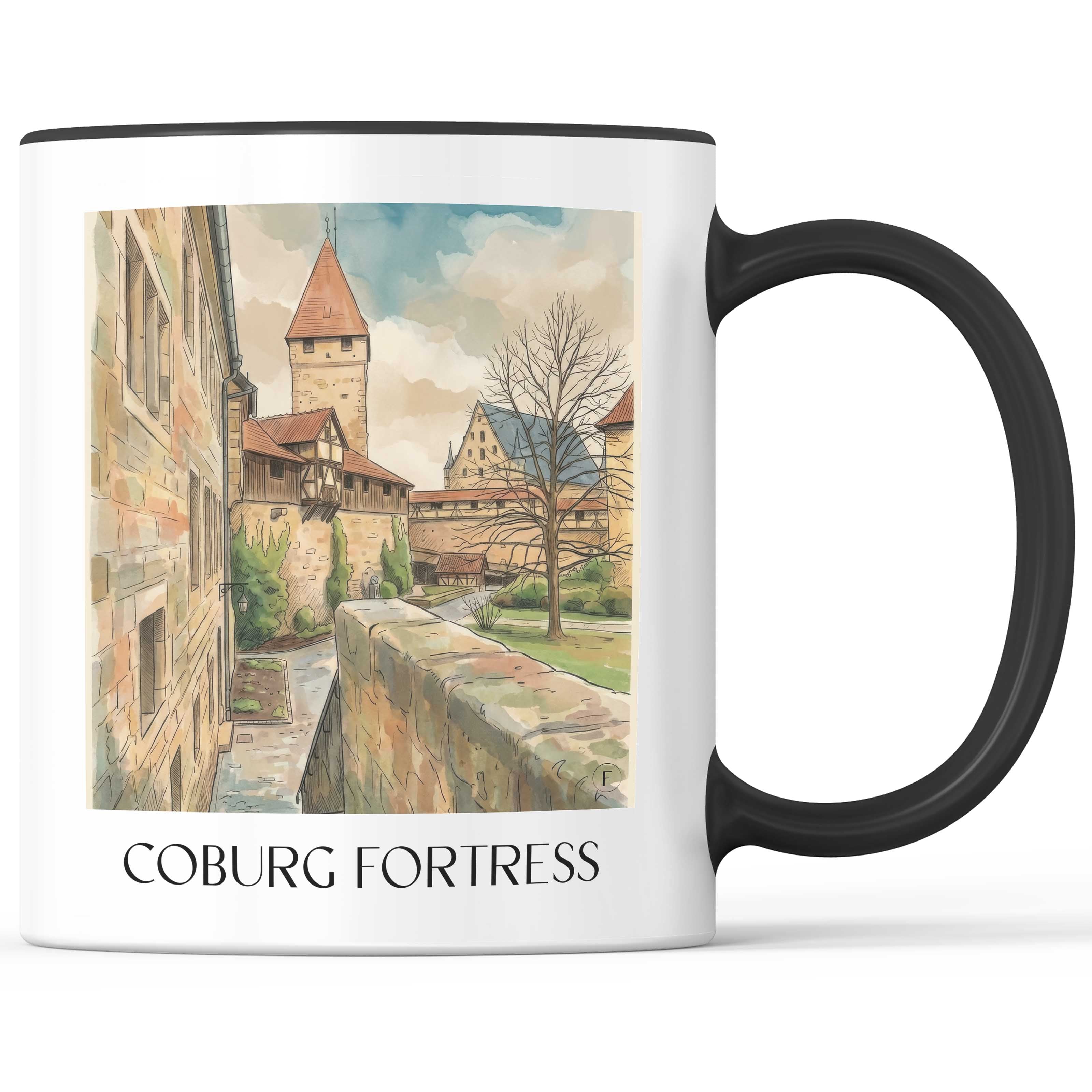 Veste Coburg - Deutschland Becher - Kaffeetasse im Aquarell Stil - favplace