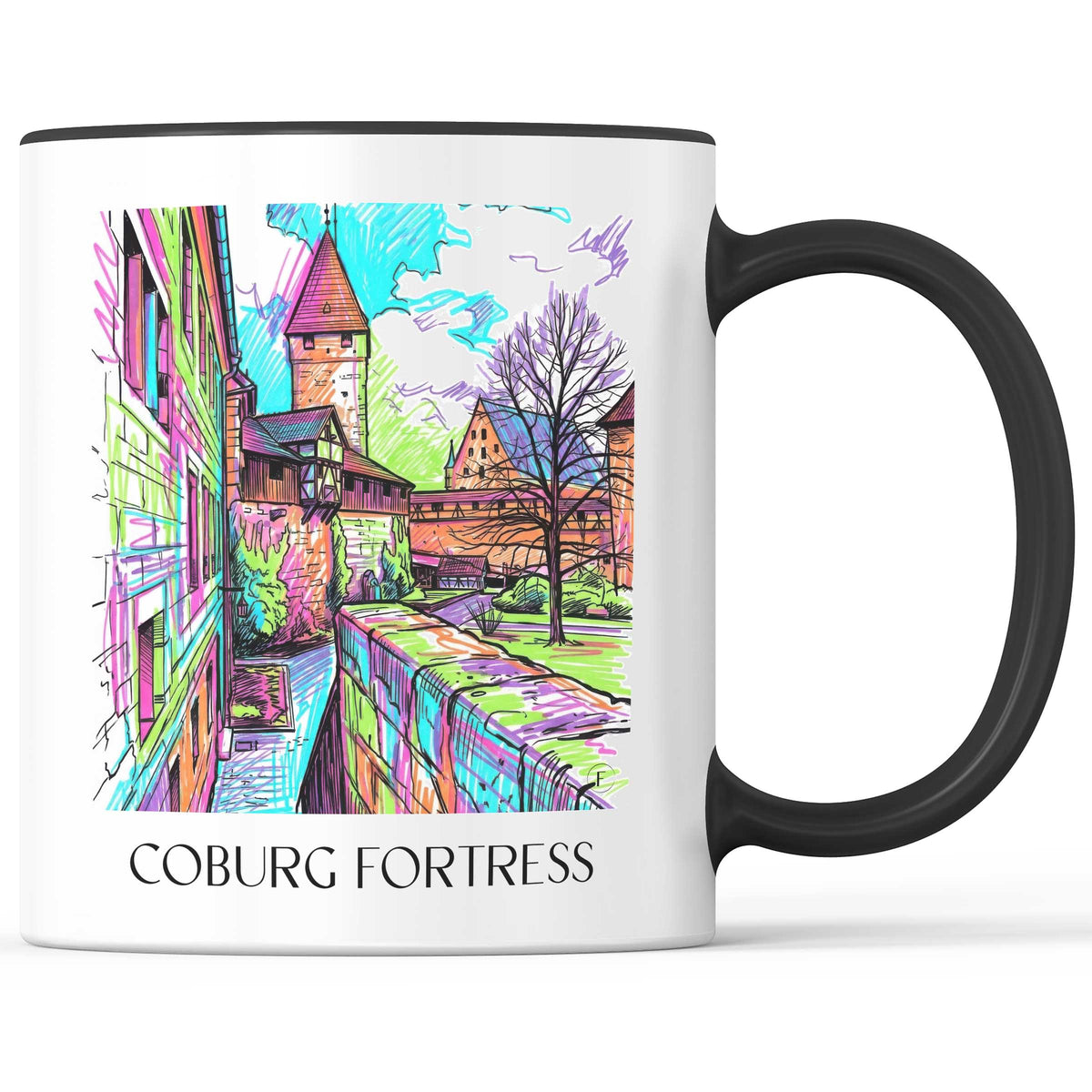 Veste Coburg - Deutschland Becher - Kaffeetasse im Tag Graffiti Stil - favplace