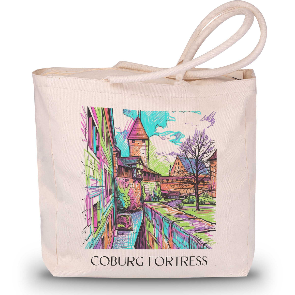 Veste Coburg - Deutschland Tote Bag - Einkaufstasche im Tag Graffiti Stil - favplace
