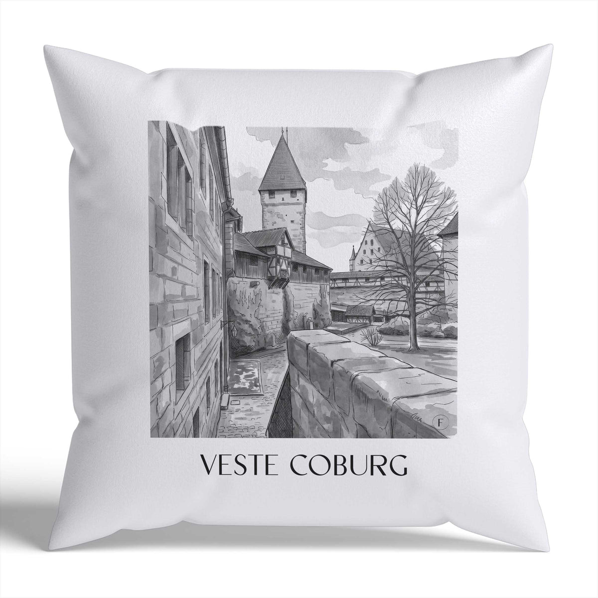 veste-coburg-deutschland-deutschland-kissenbezug-aquarell-schwarz-weiss