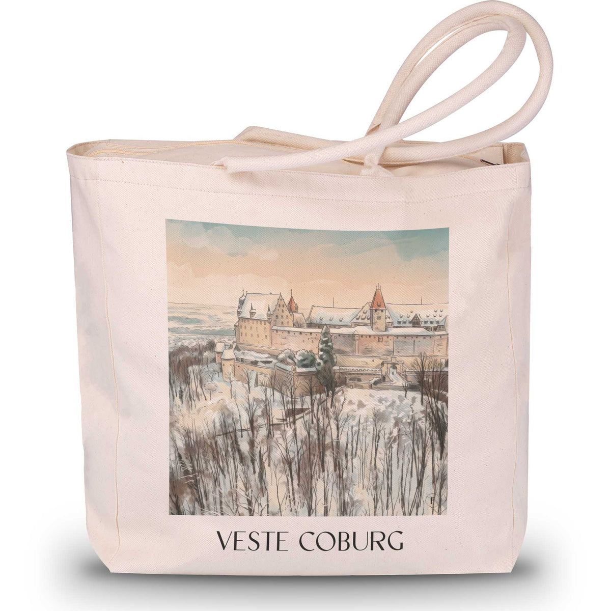 veste-coburg-oberfranken-deutschland-einkaufstasche-aquarell
