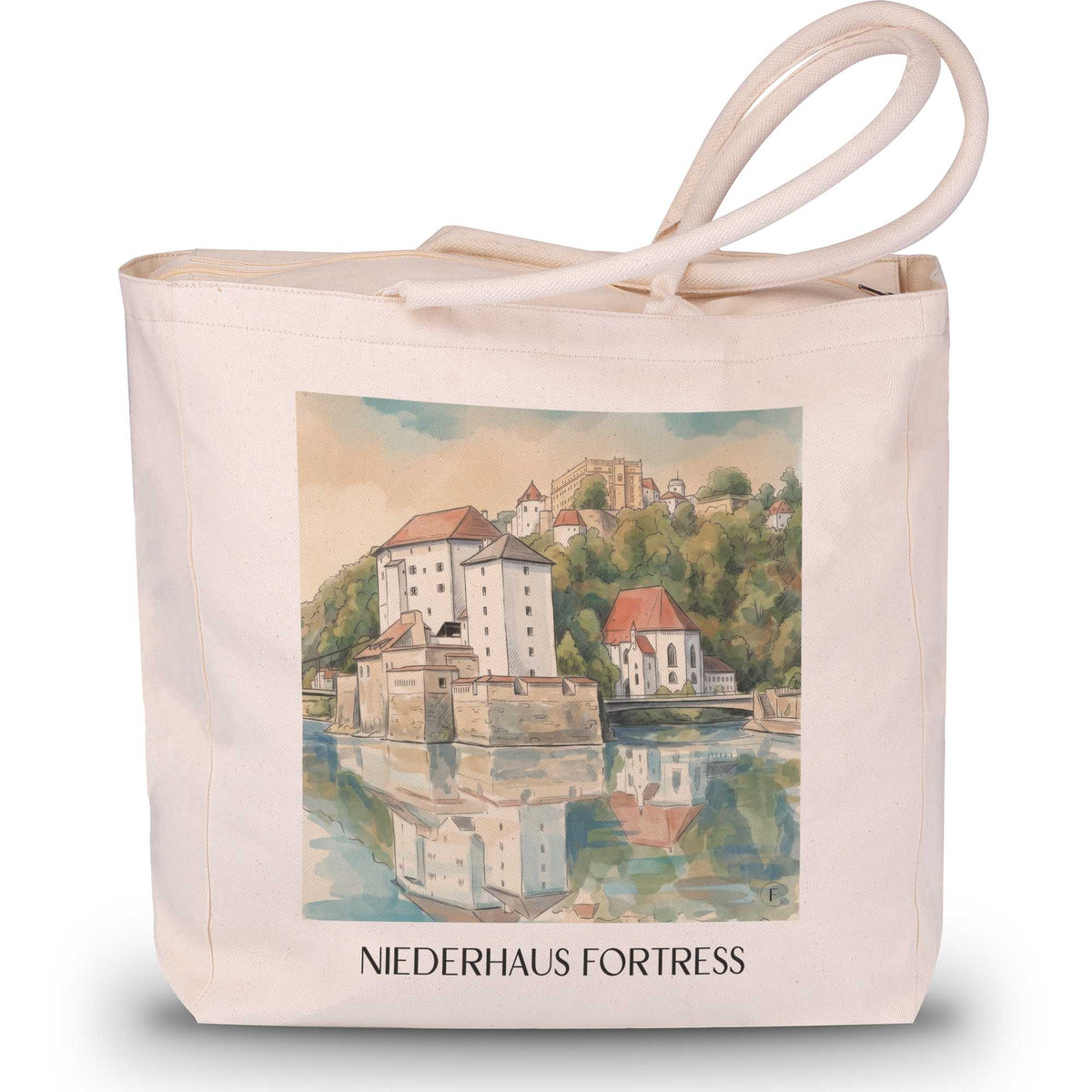 Veste Niederhaus Shopping Tasche - Passau - Deutschland Tote Bag - Einkaufstasche im Aquarell Stil - favplace
