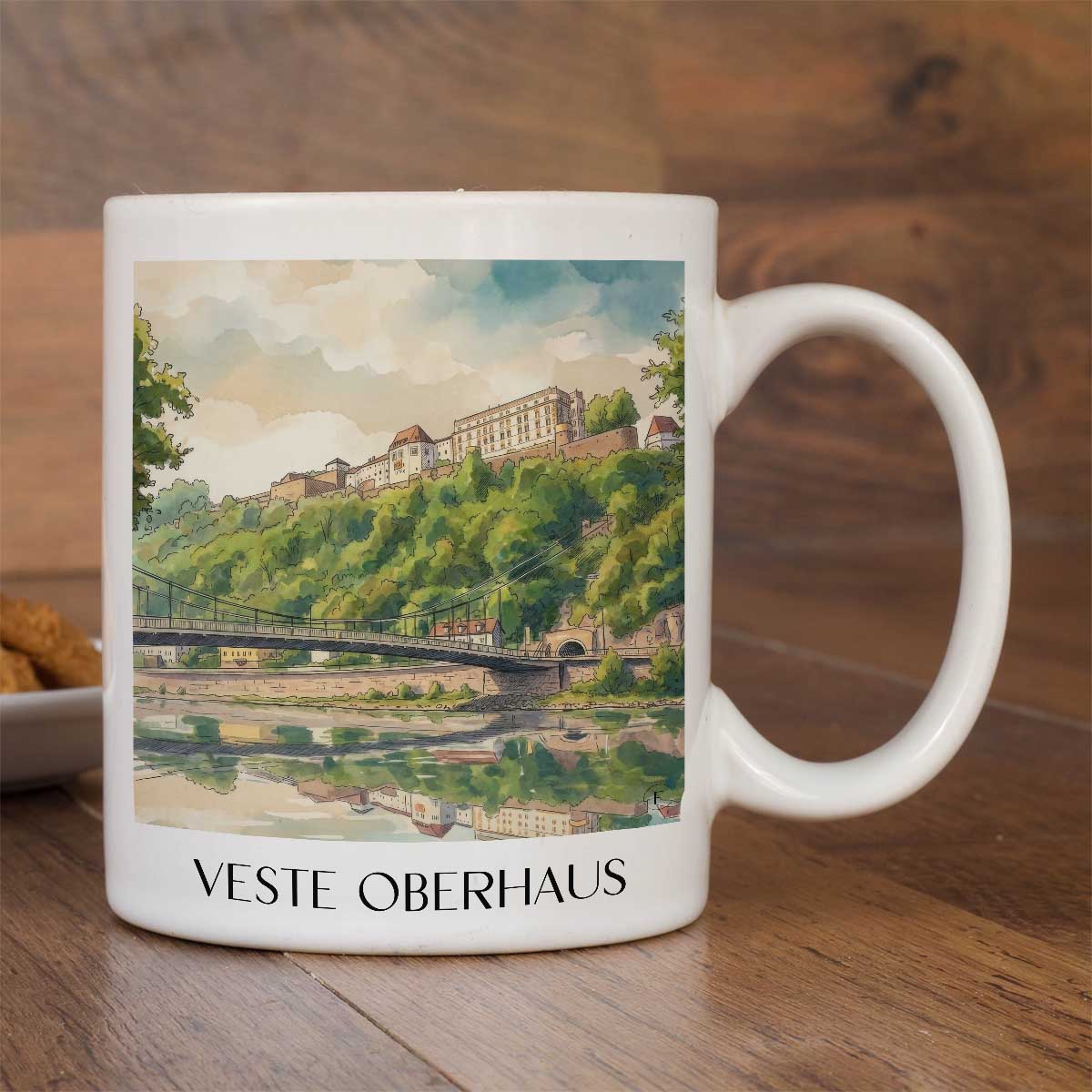 veste-oberhaus-passau-deutschland-kaffeebecher-aquarell