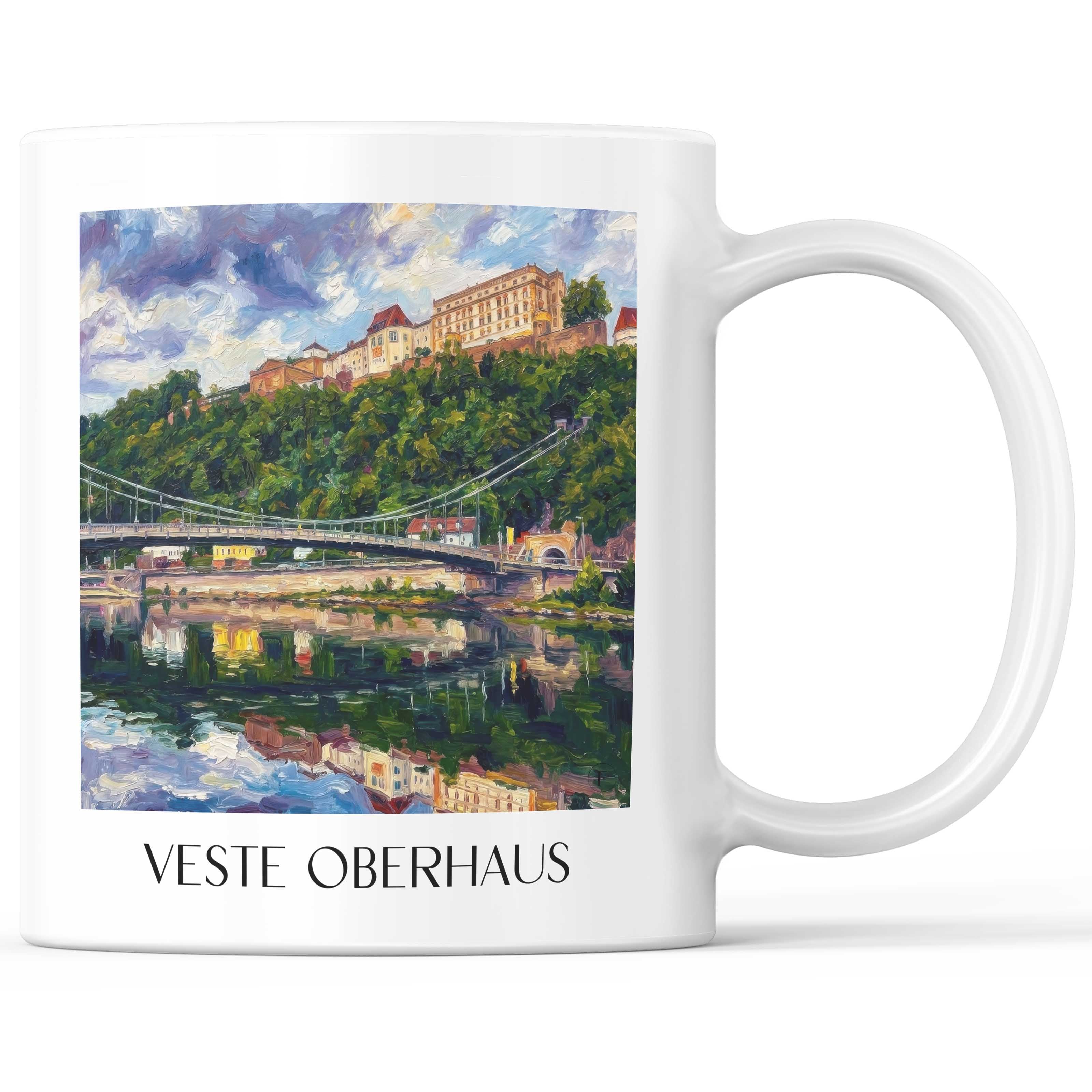Veste Oberhaus Kaffeebecher - Passau - Deutschland Becher - Kaffeetasse im Ölgemälde Stil - favplace