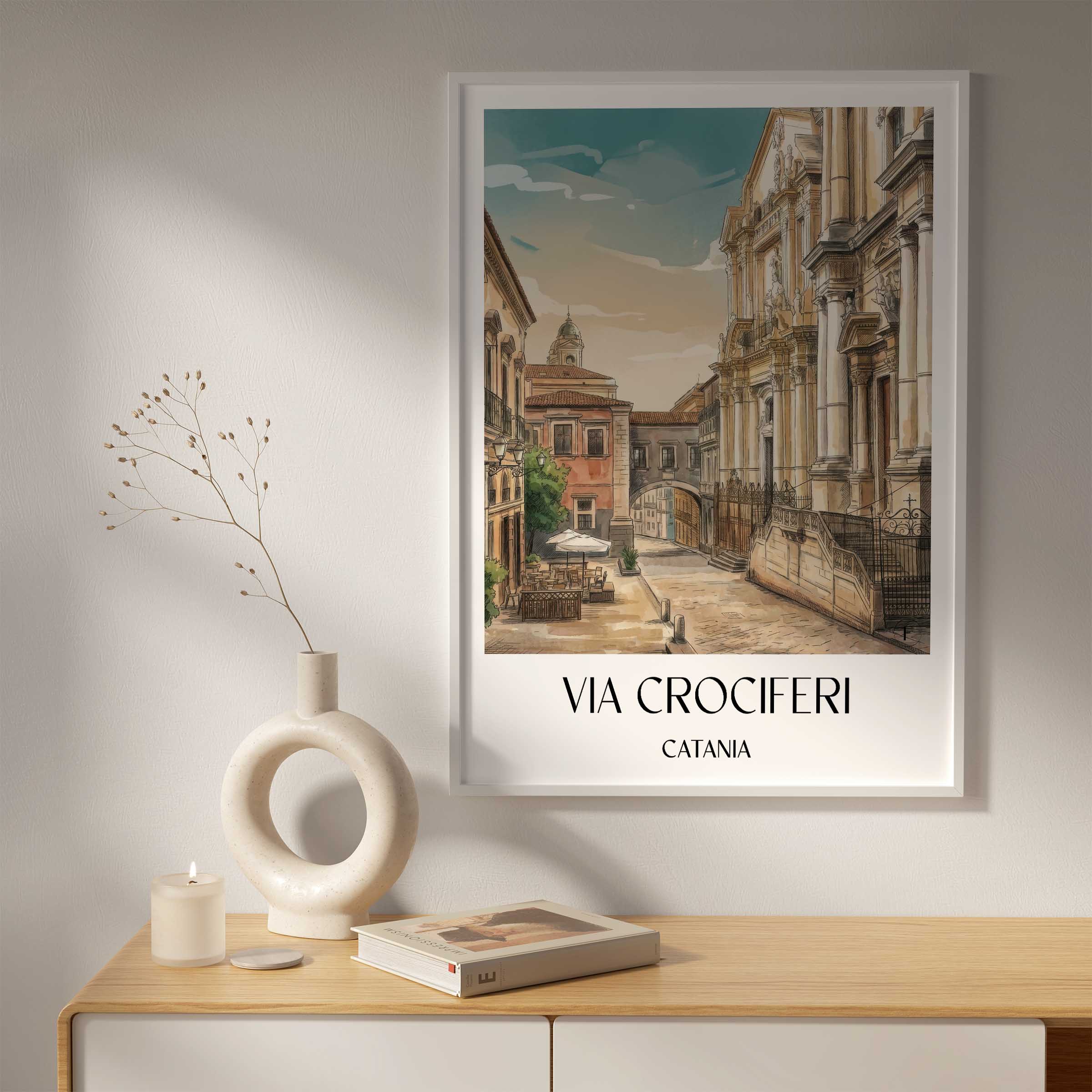 via-crociferi-catania-italien-poster-aquarell
