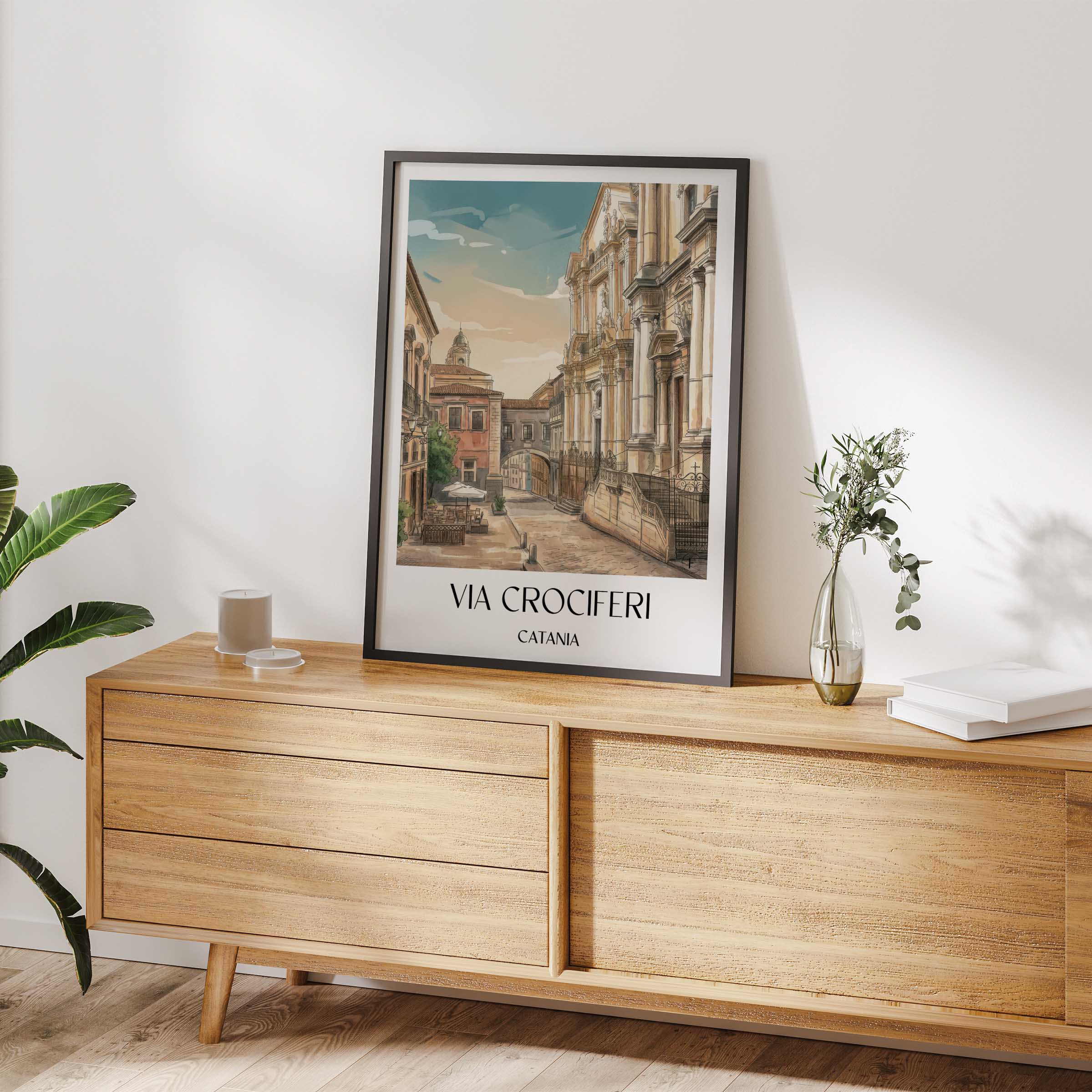 via-crociferi-catania-italien-poster-aquarell