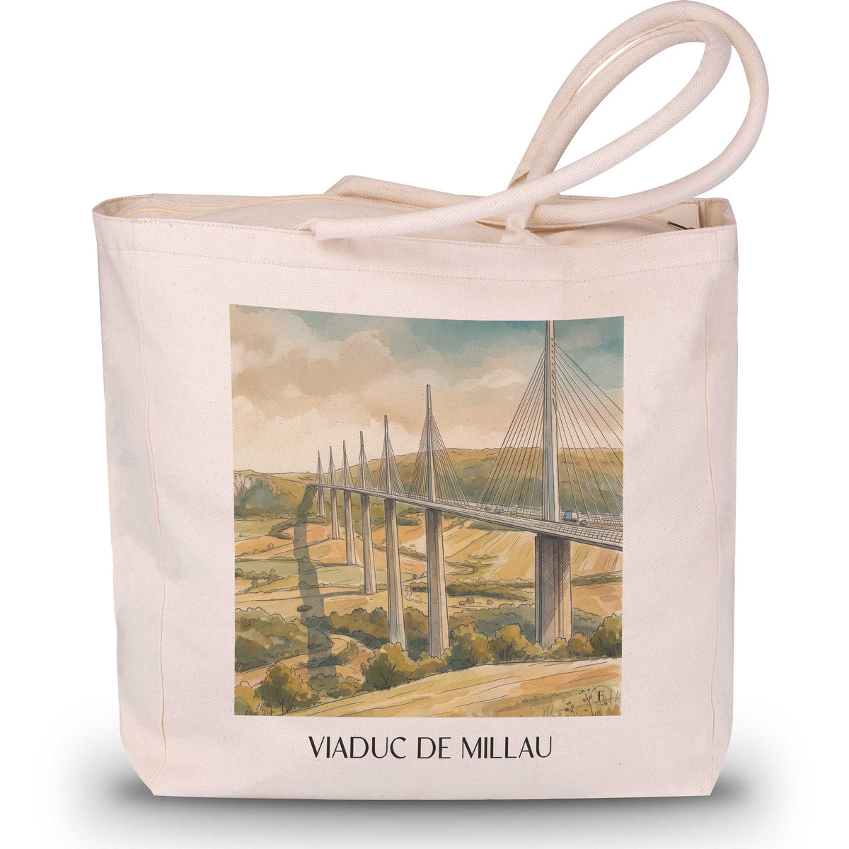 viaduc-de-millau-okzitanien-frankreich-einkaufstasche-aquarell