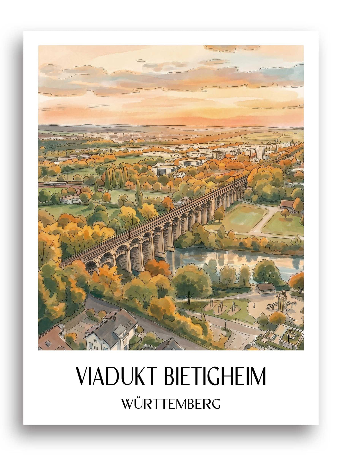 viadukt-bietigheim-württemberg-deutschland-poster-aquarell