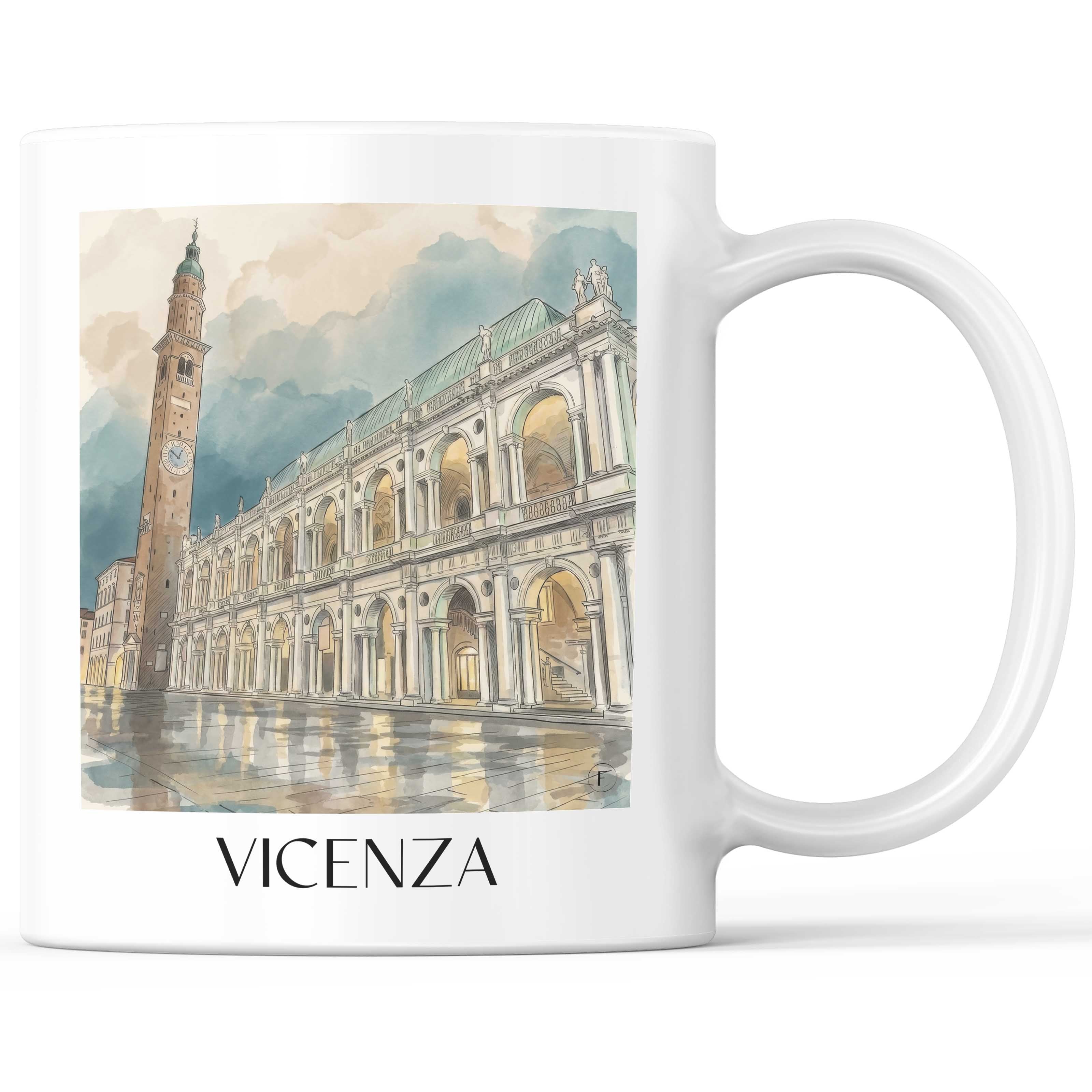Vicenza Kaffeebecher - Italien - Italien Becher - Kaffeetasse im Aquarell Stil - favplace