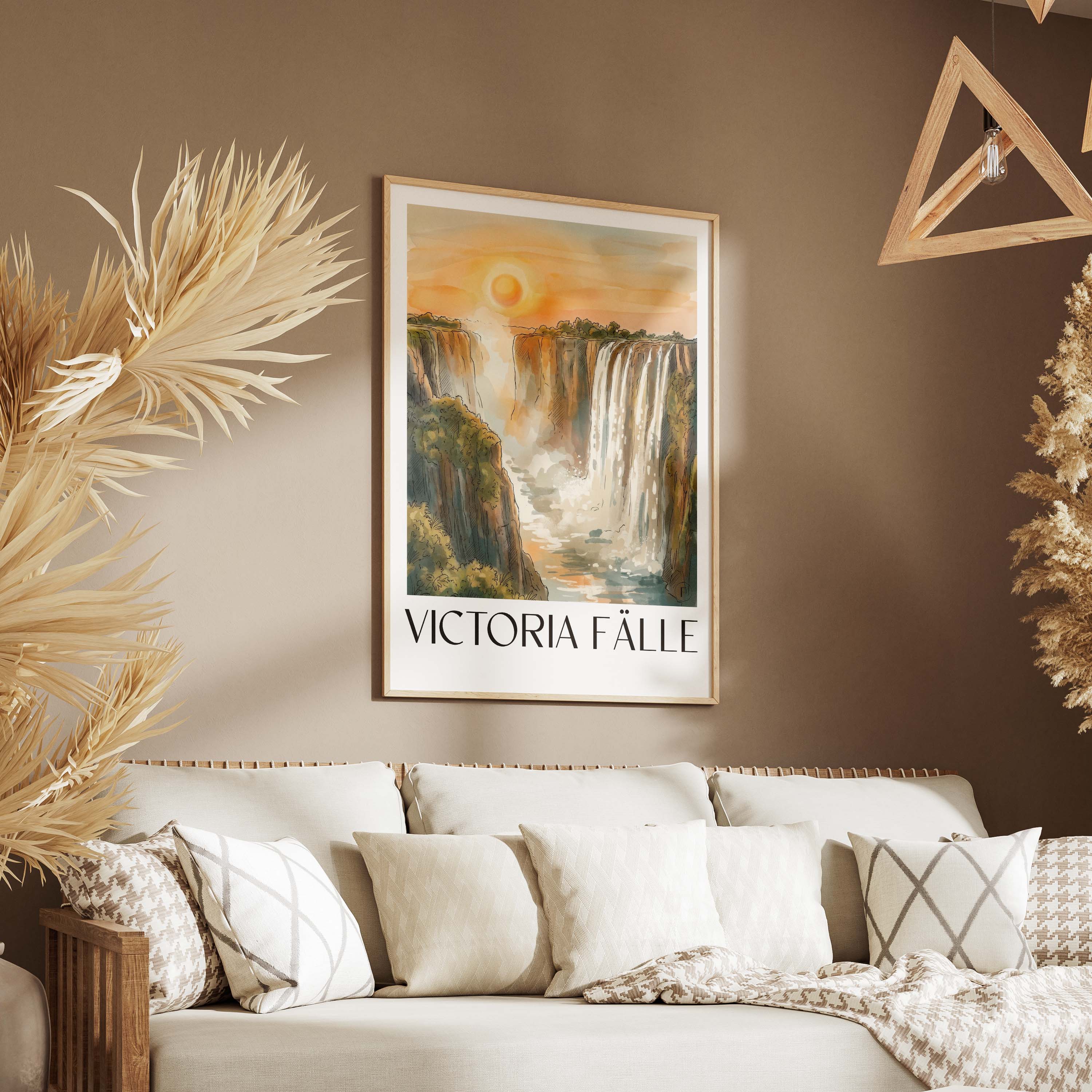victoria-fälle-poster-aquarell