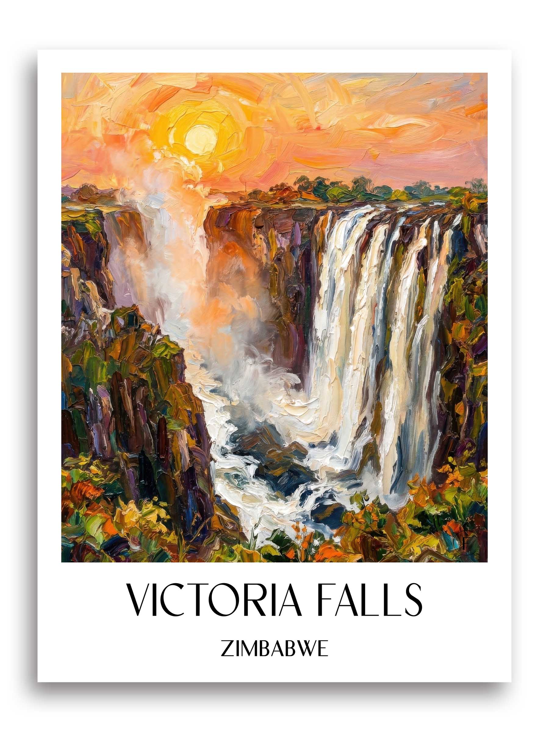 Victoria Fälle Poster - - Simbabwe Kunstdruck - Ölgemälde von A4 bis A1 - favplace