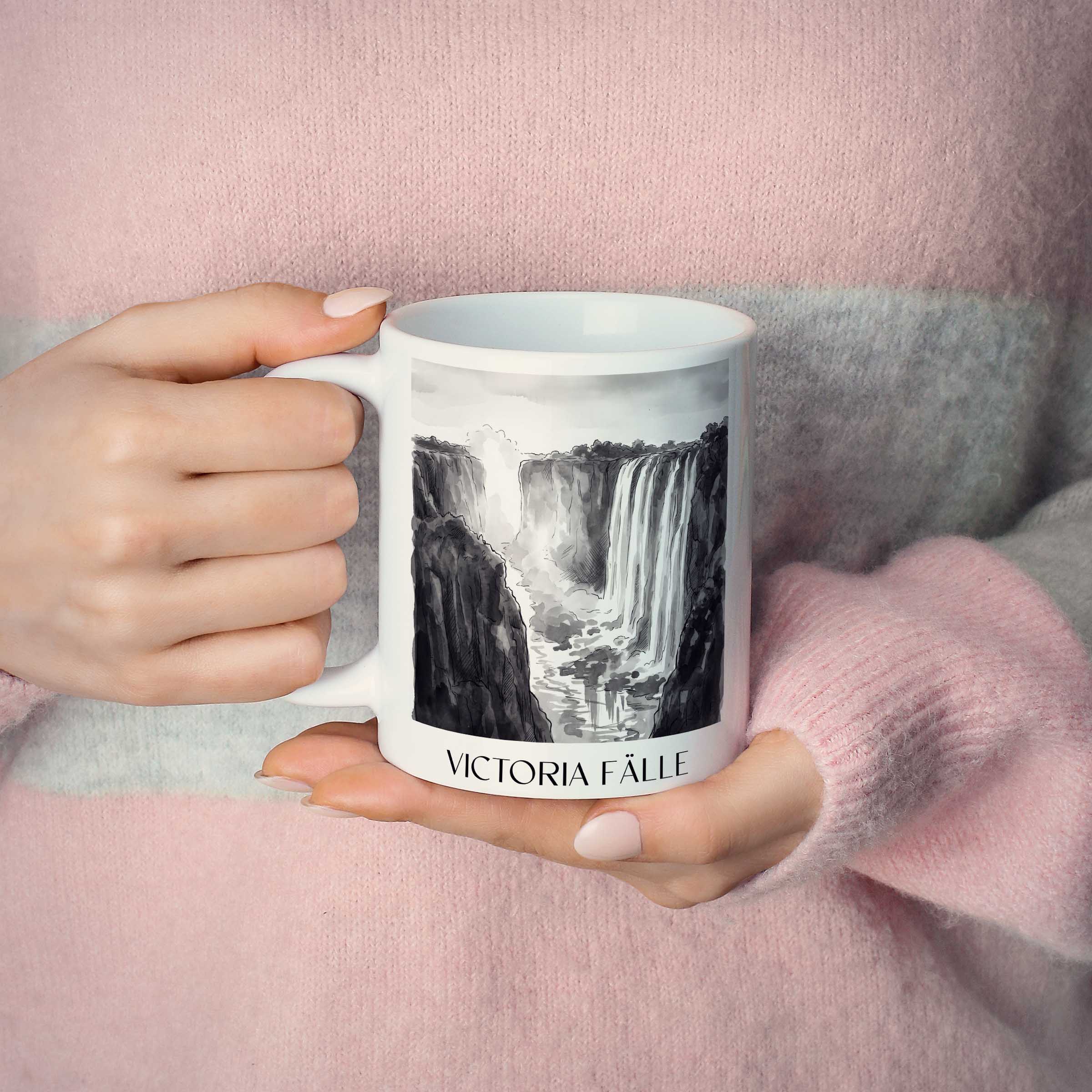 victoria-fälle-simbabwe-kaffeebecher-aquarell-schwarz-weiss