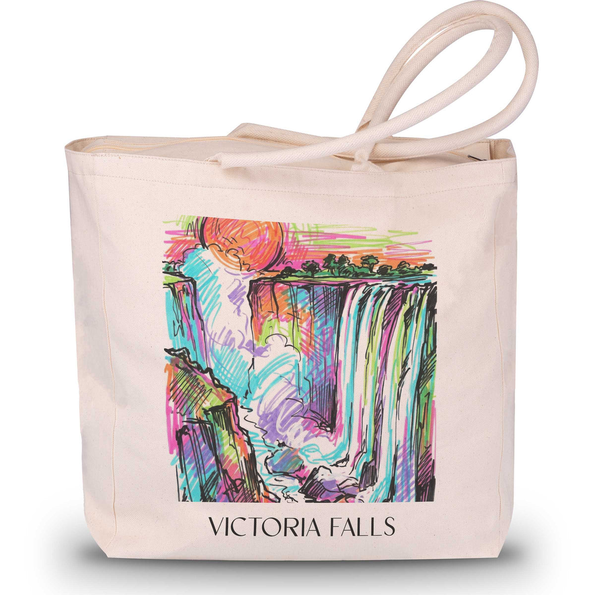 Victoria Fälle - Simbabwe Tote Bag - Einkaufstasche im Tag Graffiti Stil - favplace