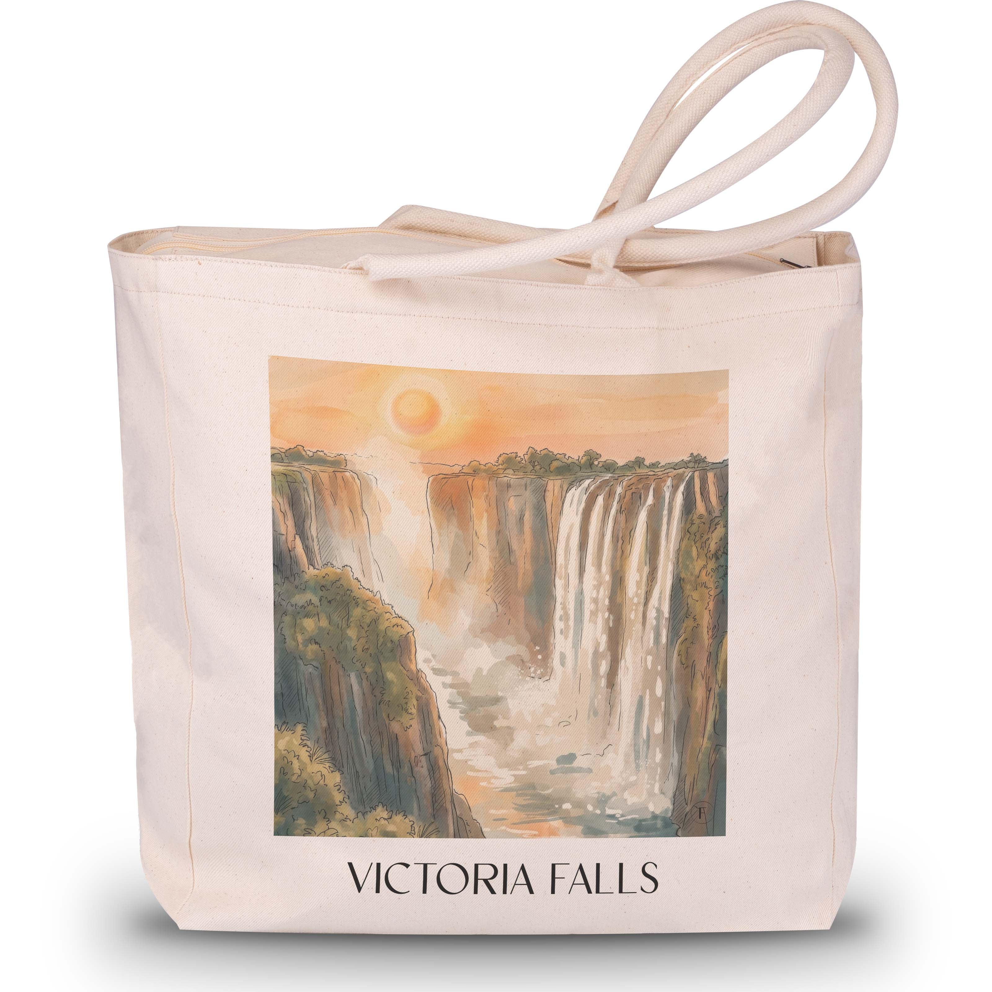 Victoria Fälle Tote Bag - Einkaufstasche im Aquarell Stil - favplace