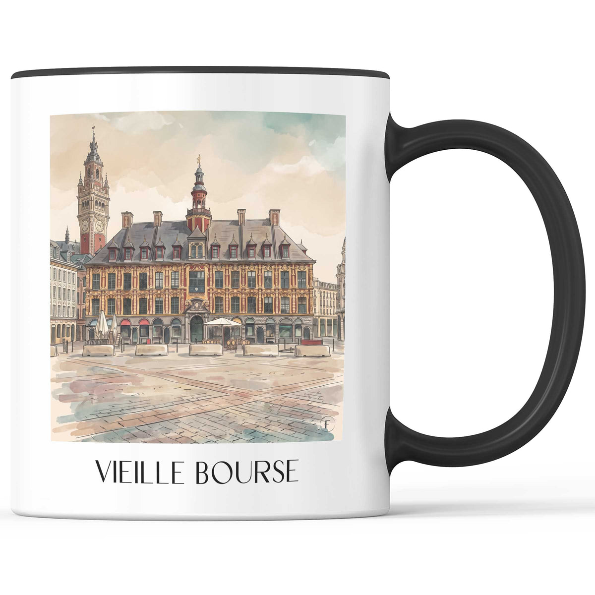vieille-bourse-lille-frankreich-kaffeebecher-aquarell
