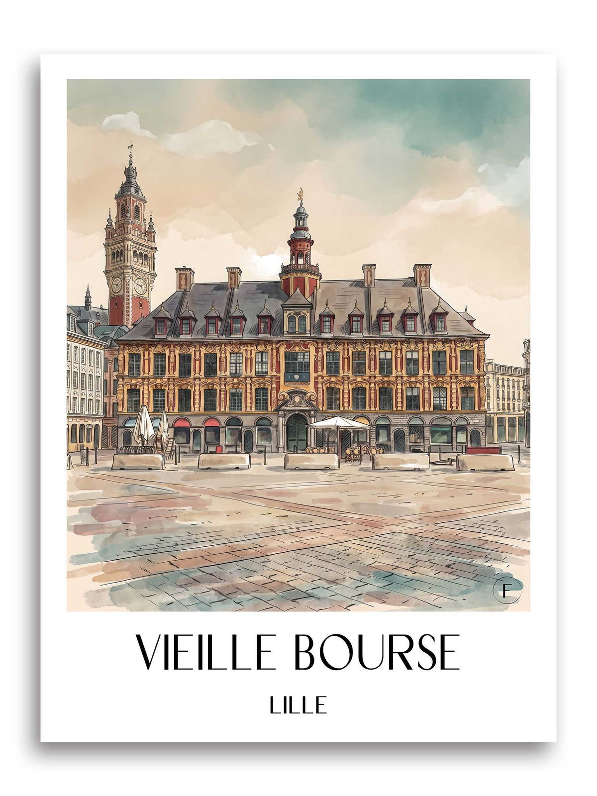 vieille-bourse-lille-frankreich-poster-aquarell