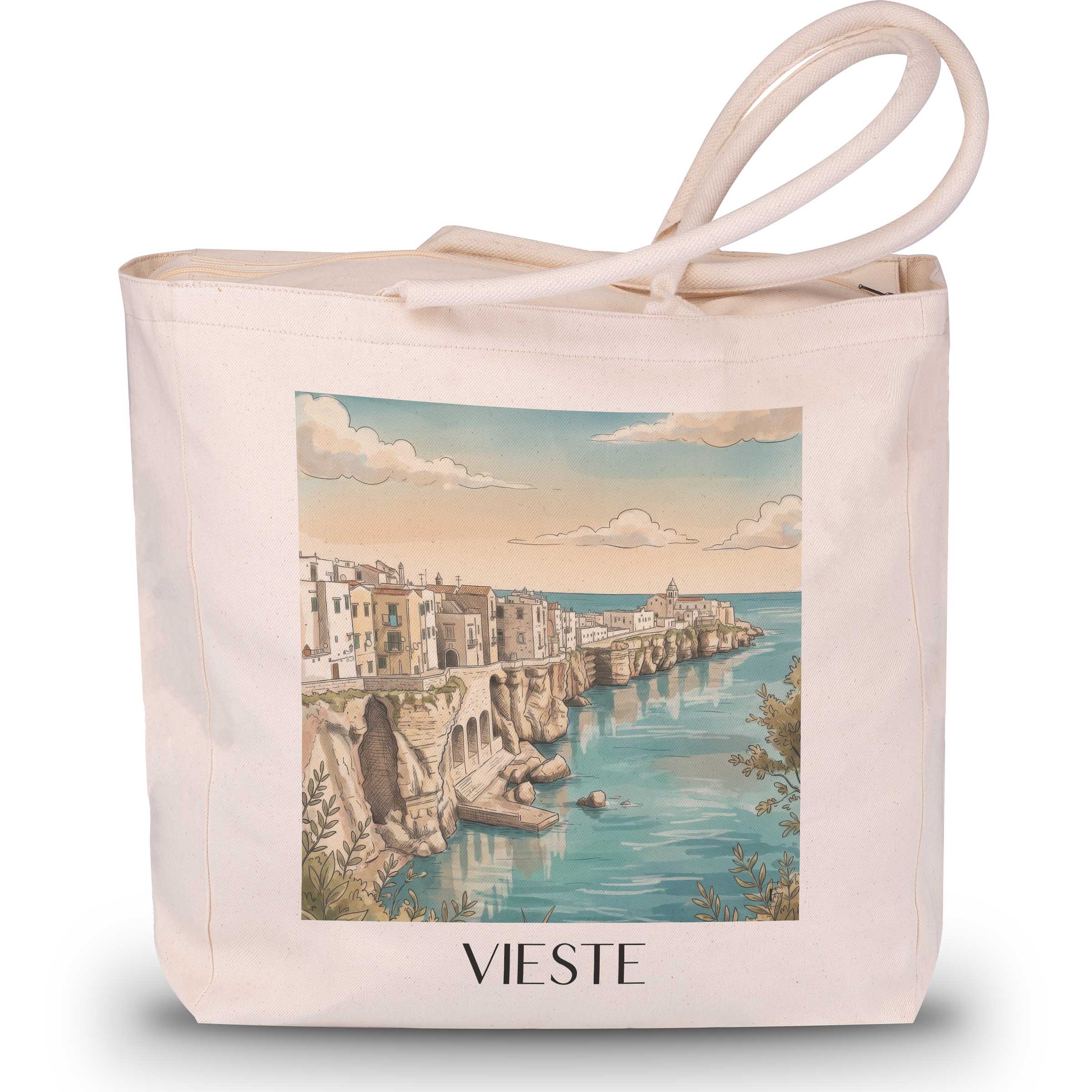 vieste-apulien-italien-einkaufstasche-aquarell