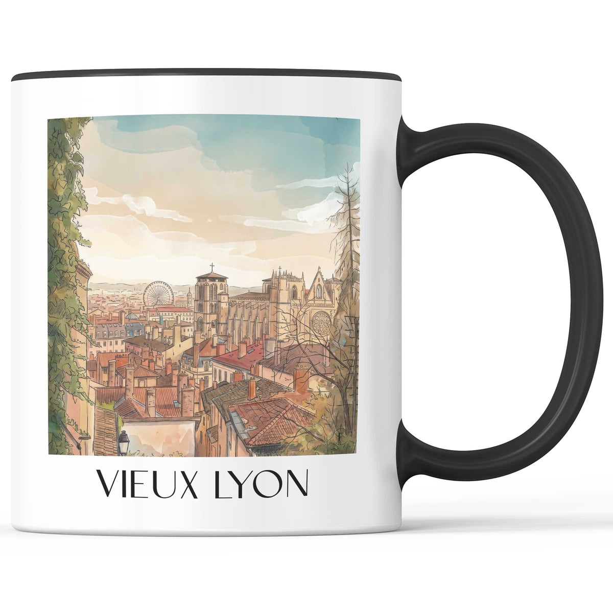 vieux-lyon-rhône-frankreich-kaffeebecher-aquarell