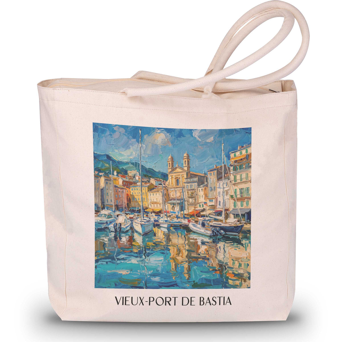 vieux-port-bastia-frankreich-einkaufstasche-oil-painting-oelgemaelde