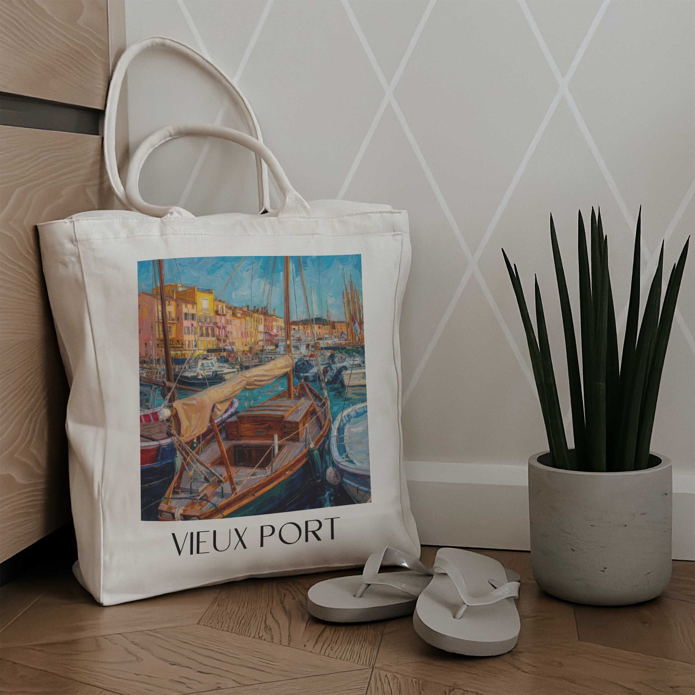 vieux-port-saint-tropez-frankreich-einkaufstasche-oil-painting-oelgemaelde