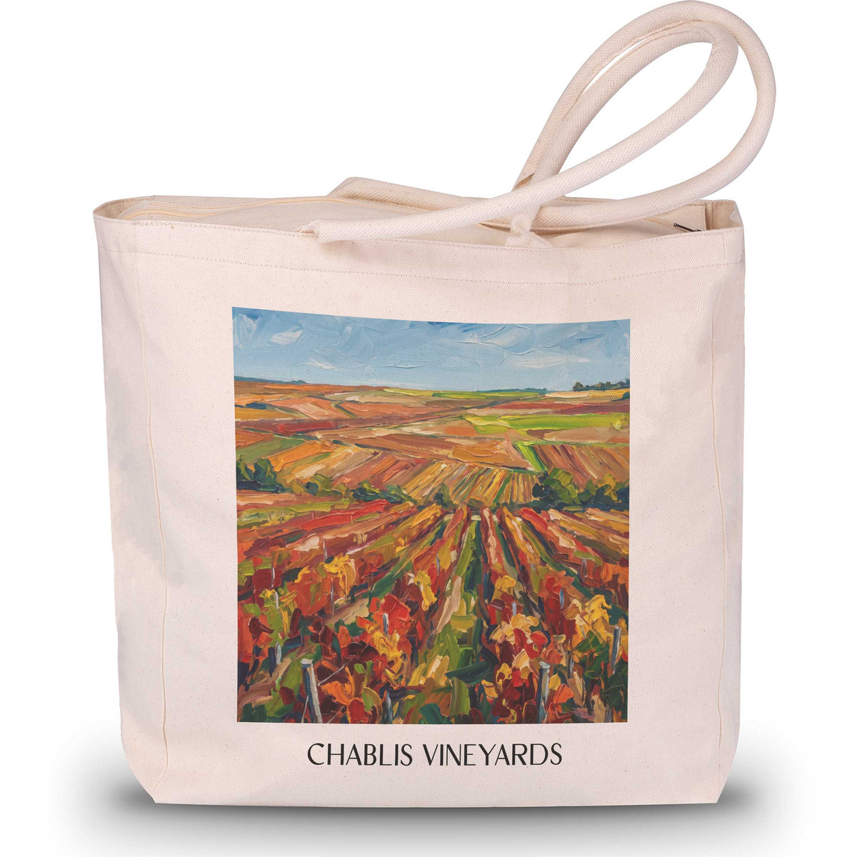 Vignoble de Chablis Shopping Tasche - Yonne - Frankreich Tote Bag - Einkaufstasche im Ölgemälde Stil - favplace