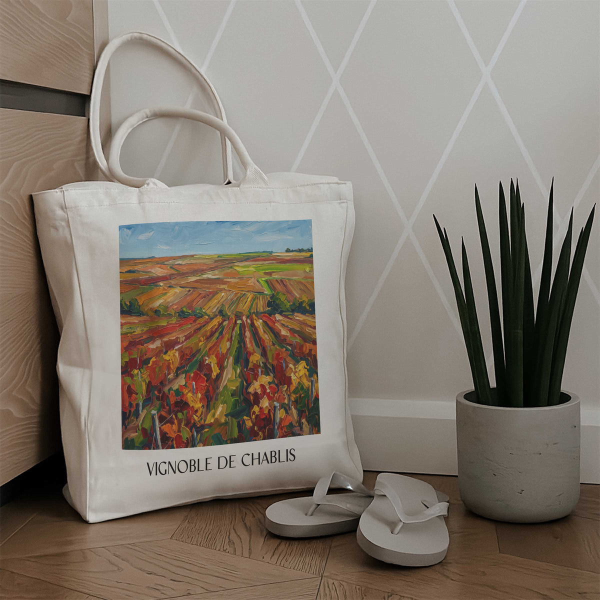 vignoble-de-chablis-yonne-frankreich-einkaufstasche-oil-painting-oelgemaelde