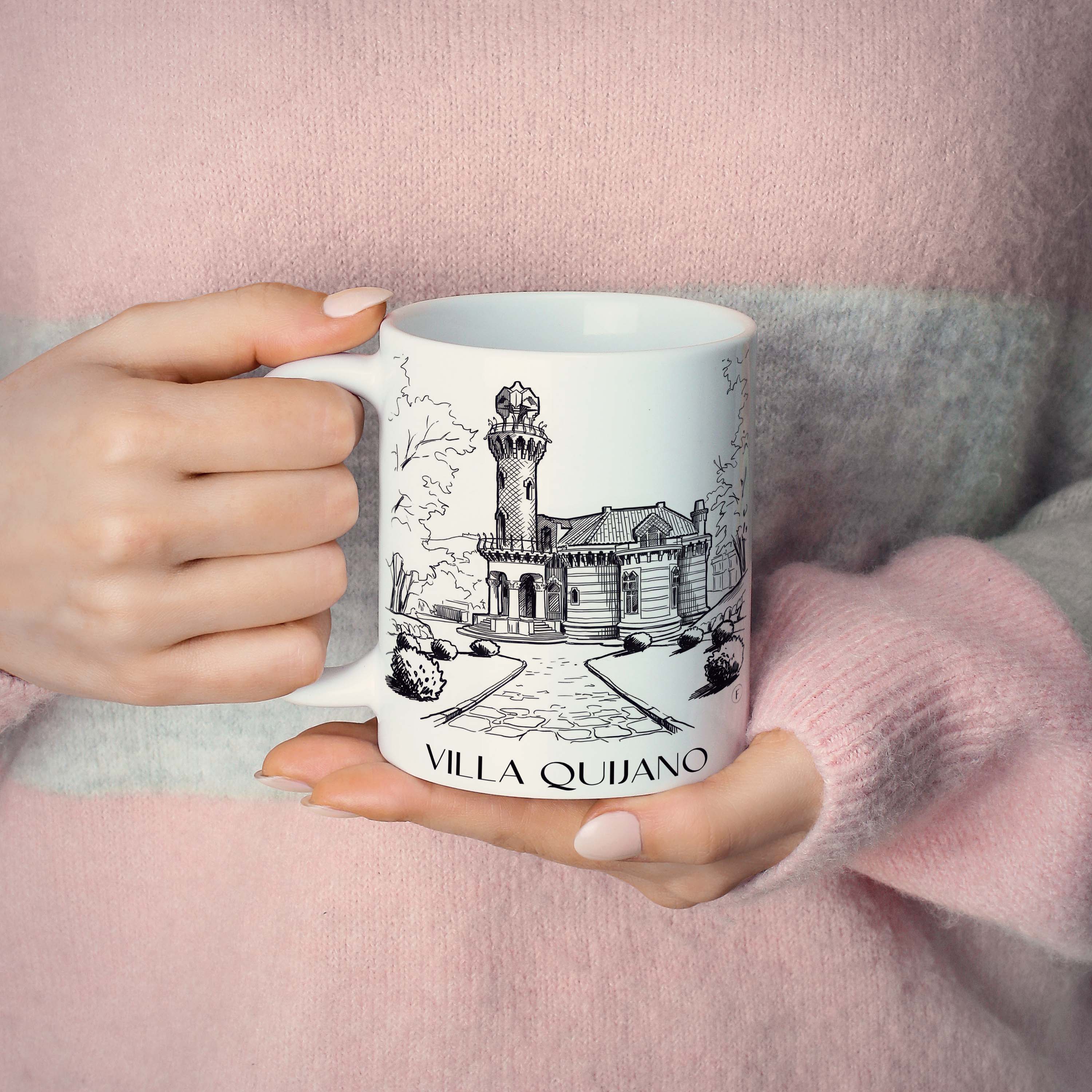 villa-quijano-comillas-spanien-kaffeebecher-skizze