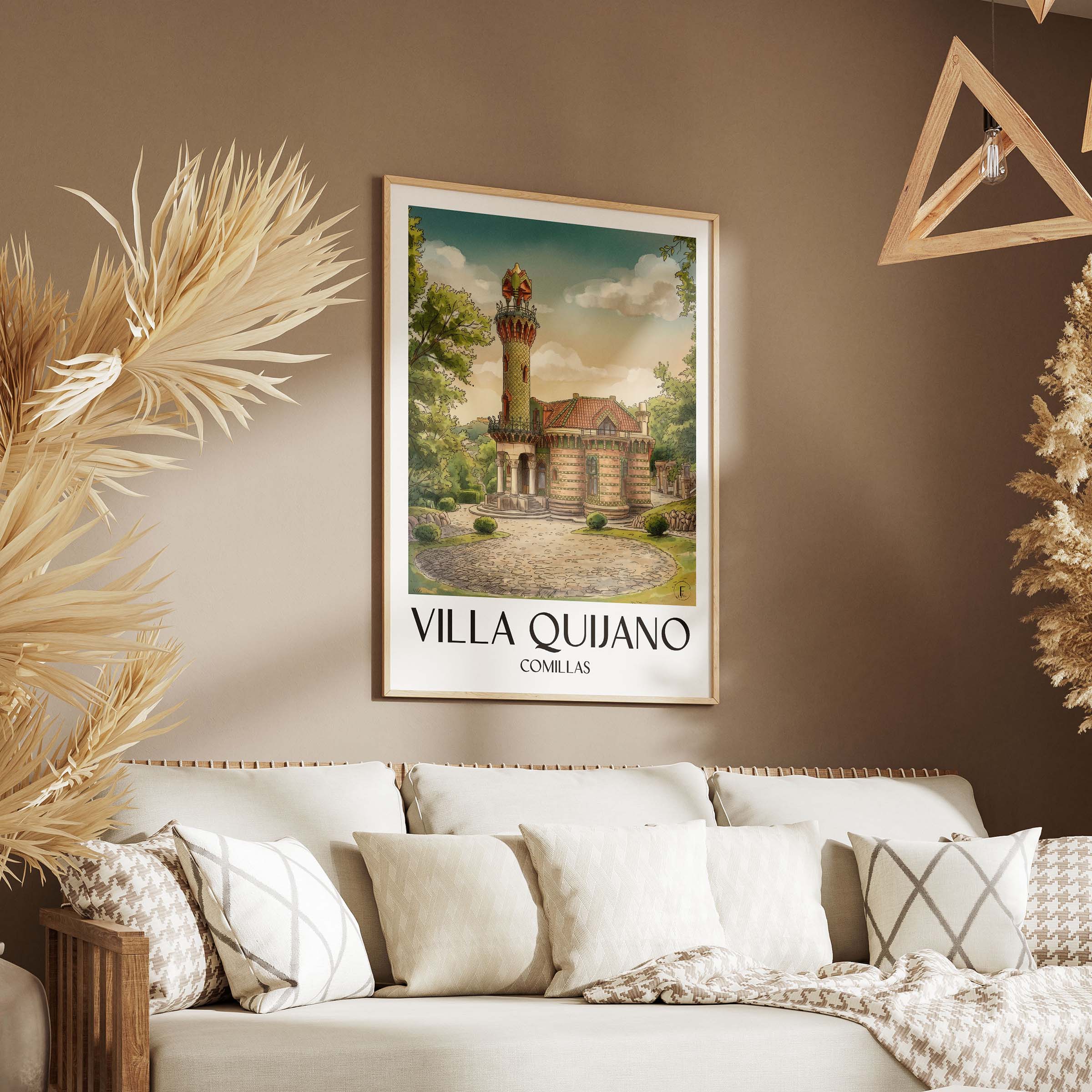 villa-quijano-comillas-spanien-poster-aquarell