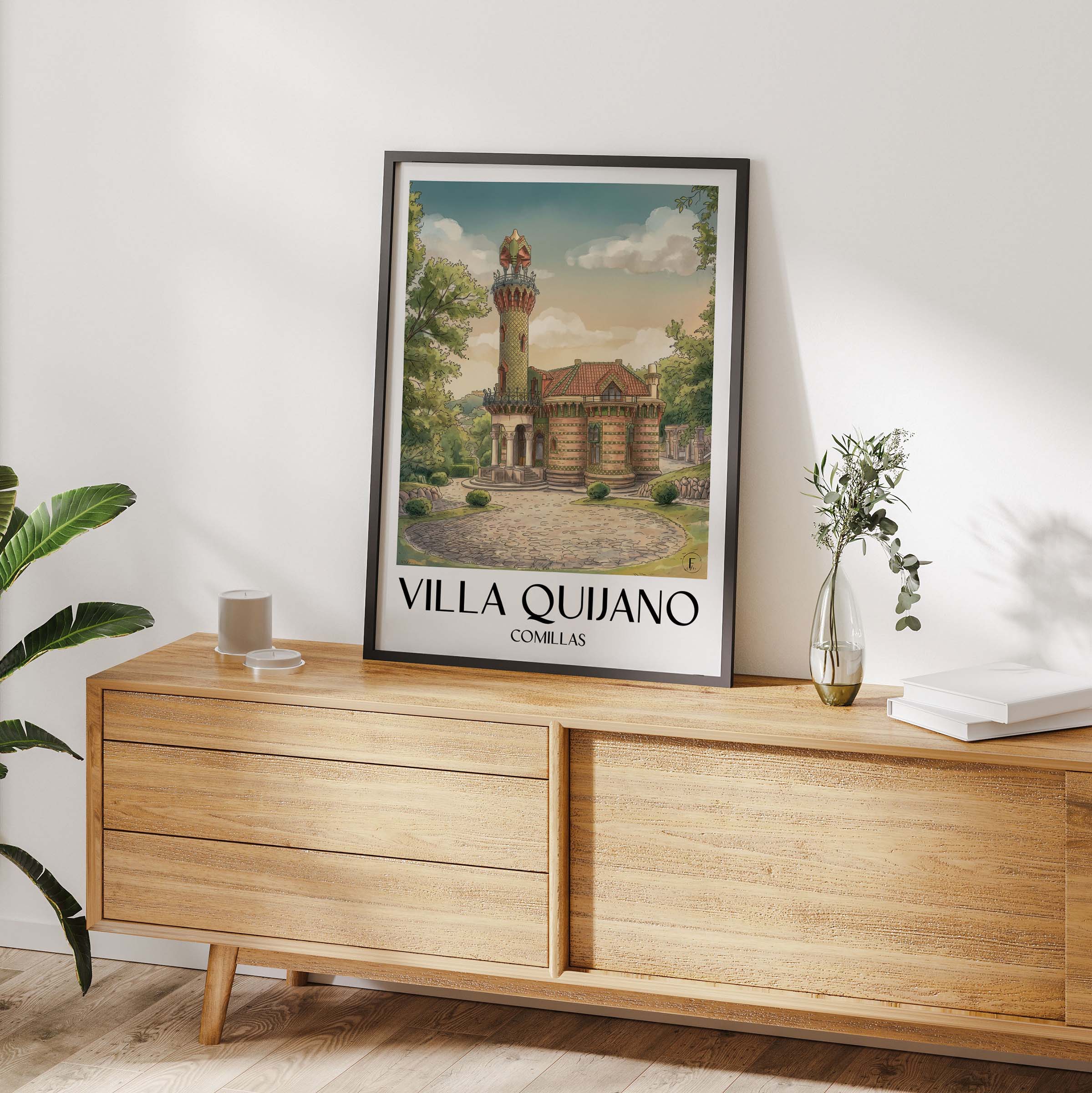 villa-quijano-comillas-spanien-poster-aquarell