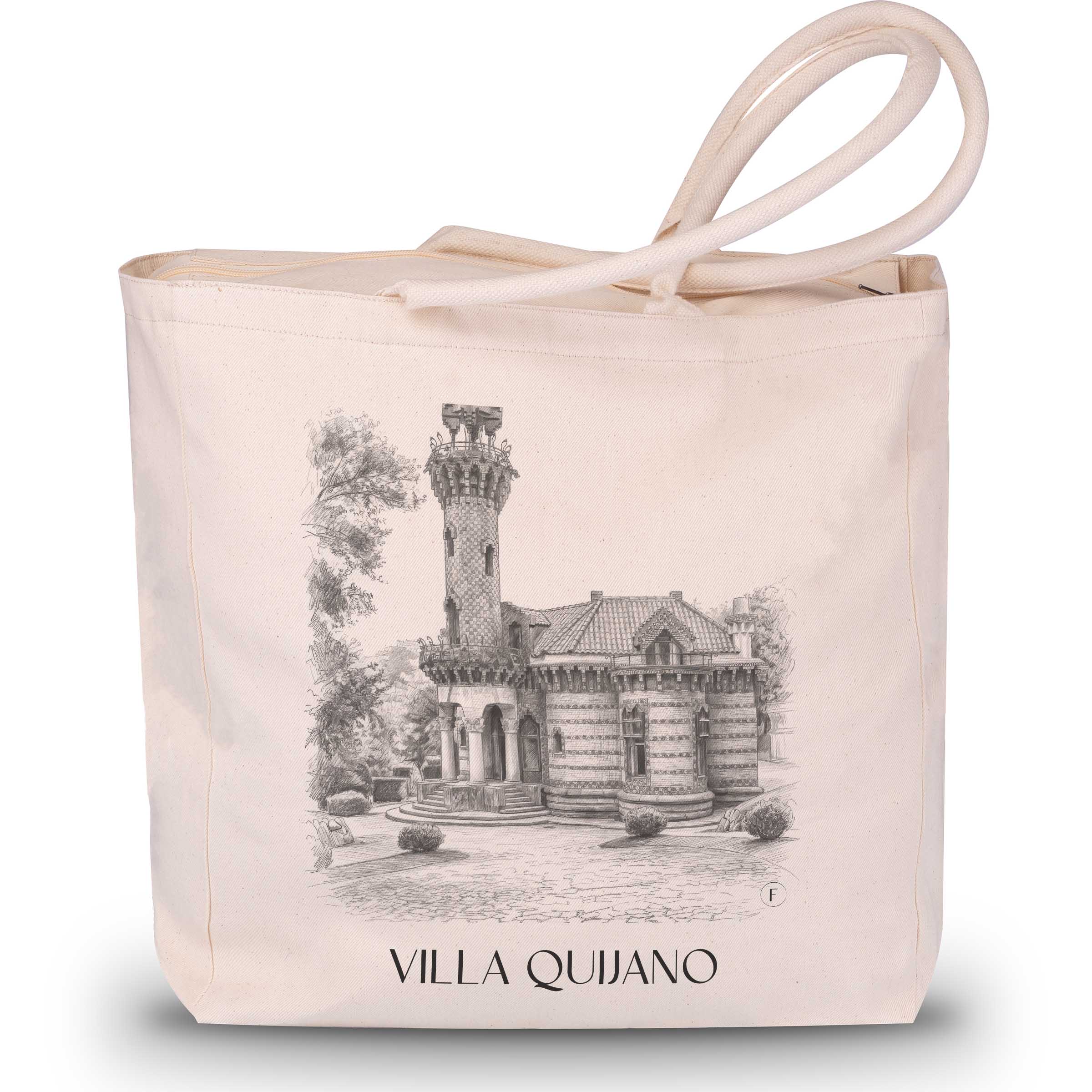 villa-quijano-comillas-spanien-einkaufstasche-bleistift-zeichnung-drawing
