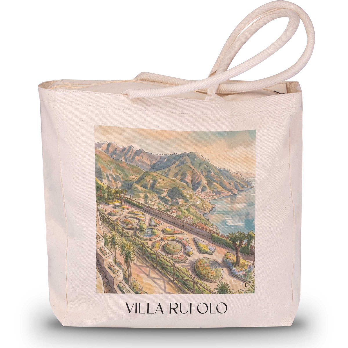 Villa Rufolo Shopping Tasche - Ravello - Italien Tote Bag - Einkaufstasche im Aquarell Stil - favplace