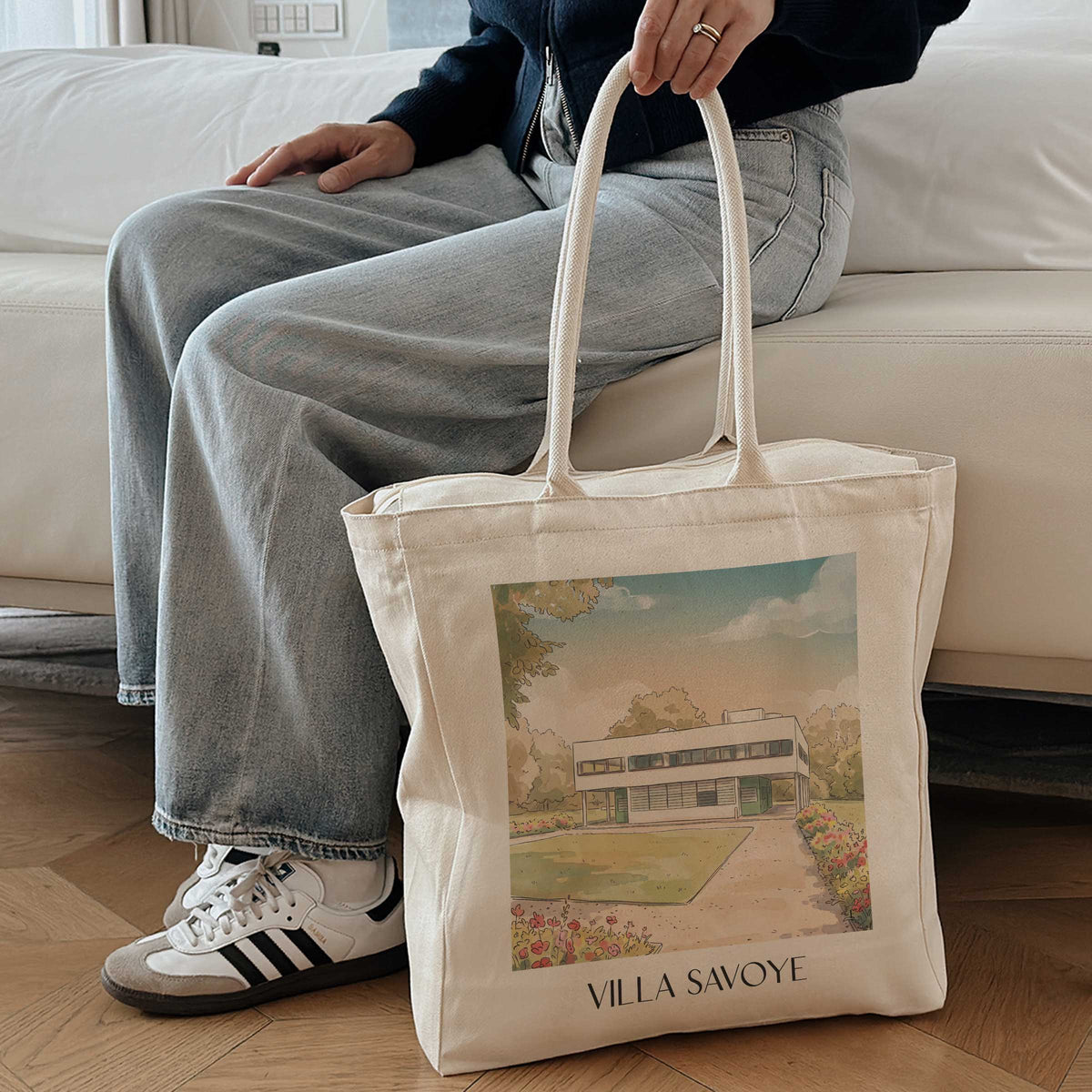 villa-savoye-poissy-frankreich-einkaufstasche-aquarell
