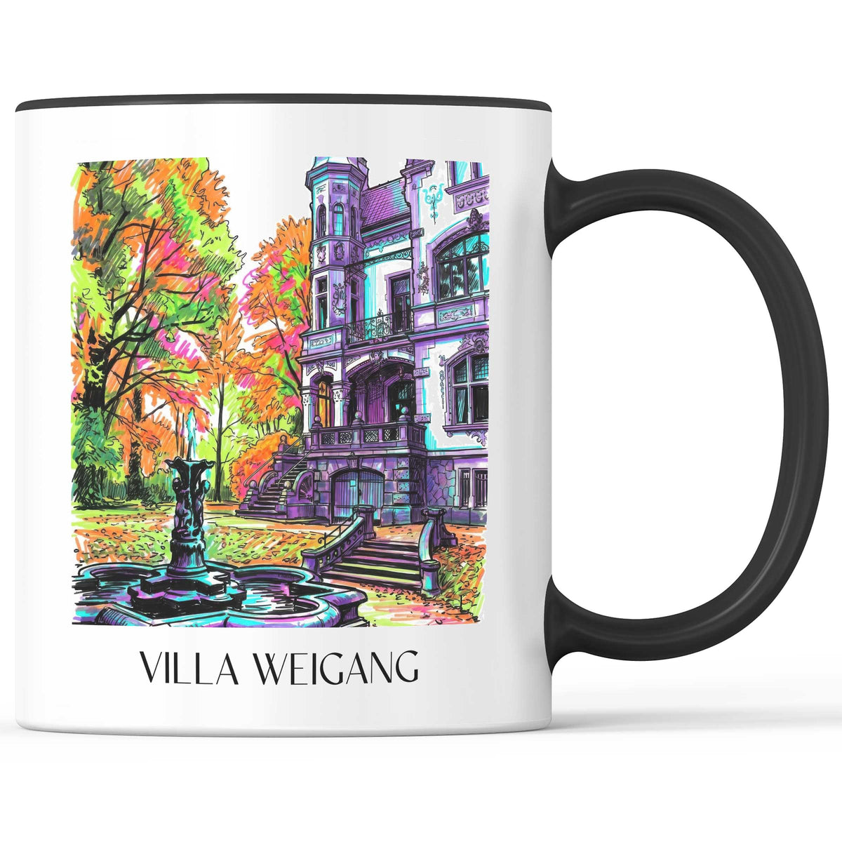 Villa Weigang Kaffeebecher - Dresden - Deutschland Becher - Kaffeetasse im Tag Graffiti Stil - favplace