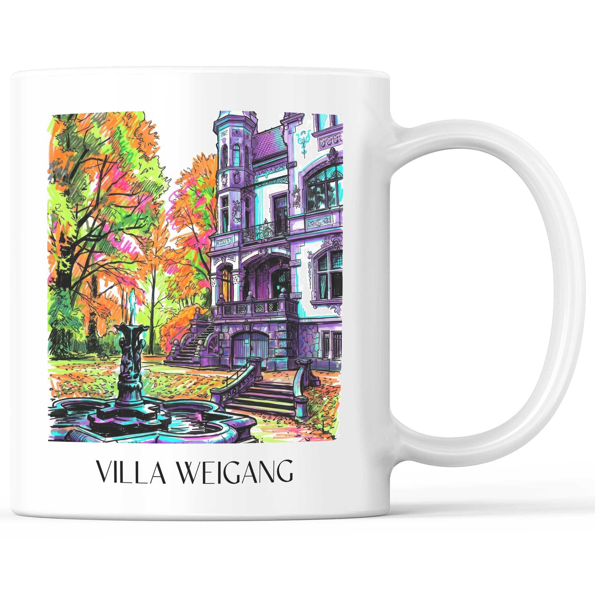 Villa Weigang Kaffeebecher - Dresden - Deutschland Becher - Kaffeetasse im Tag Graffiti Stil - favplace
