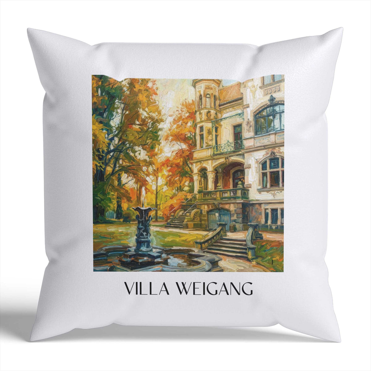 Villa Weigang Kissenhülle - Zierkissen Bezug - Dresden - Deutschland Kissen bzw. Kissenbezug im Ölgemälde Stil - favplace