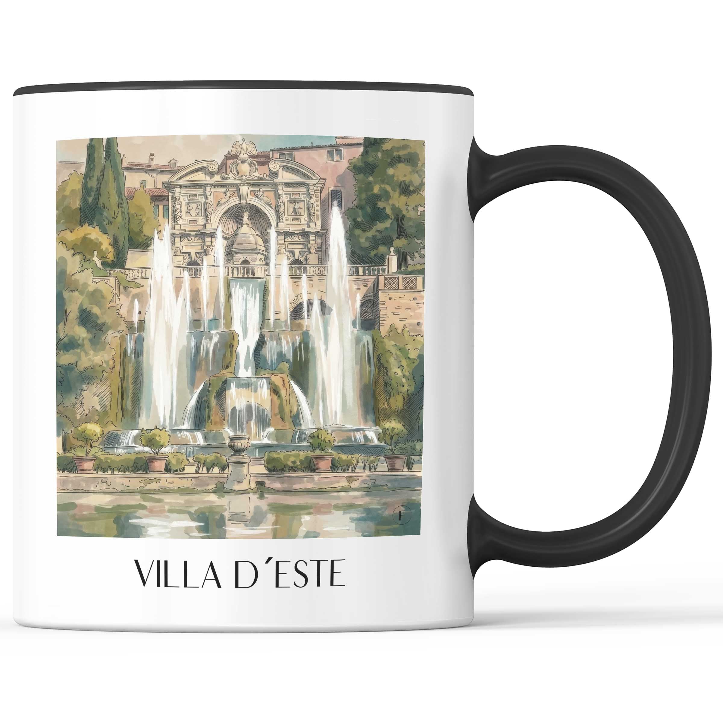 villa-d´este-tivoli-italien-kaffeebecher-aquarell