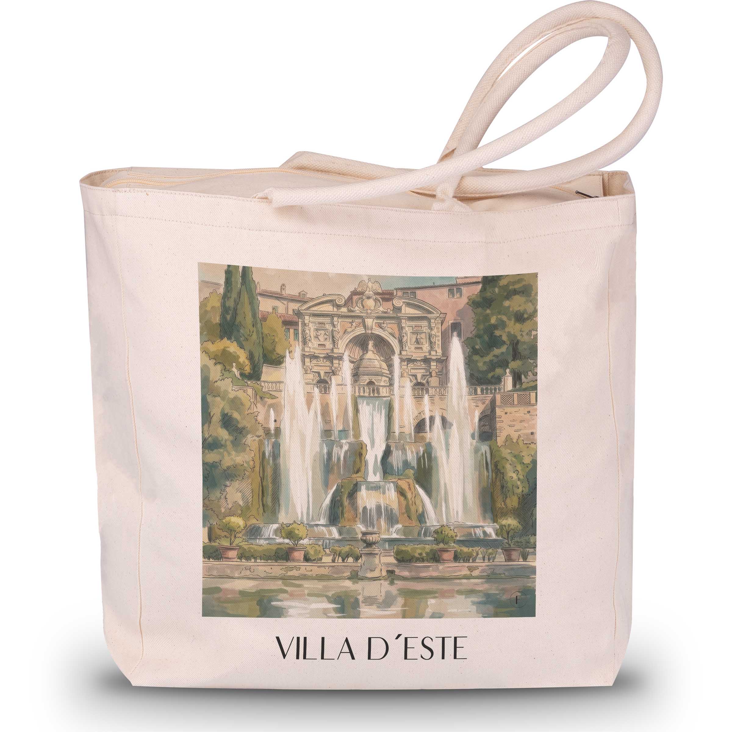 villa-d´este-tivoli-italien-einkaufstasche-aquarell