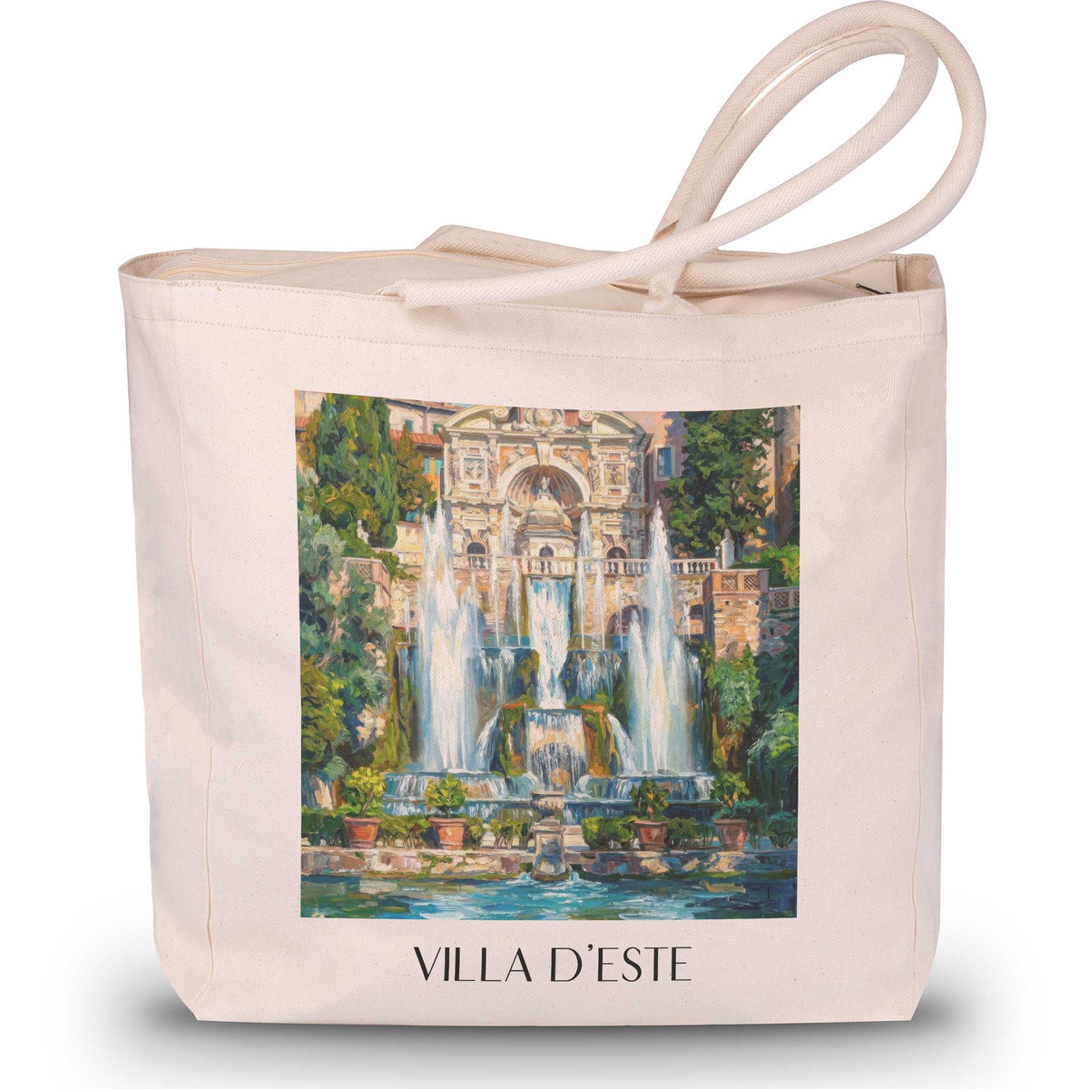 Villa d´Este Shopping Tasche - Tivoli - Italien Tote Bag - Einkaufstasche im Ölgemälde Stil - favplace