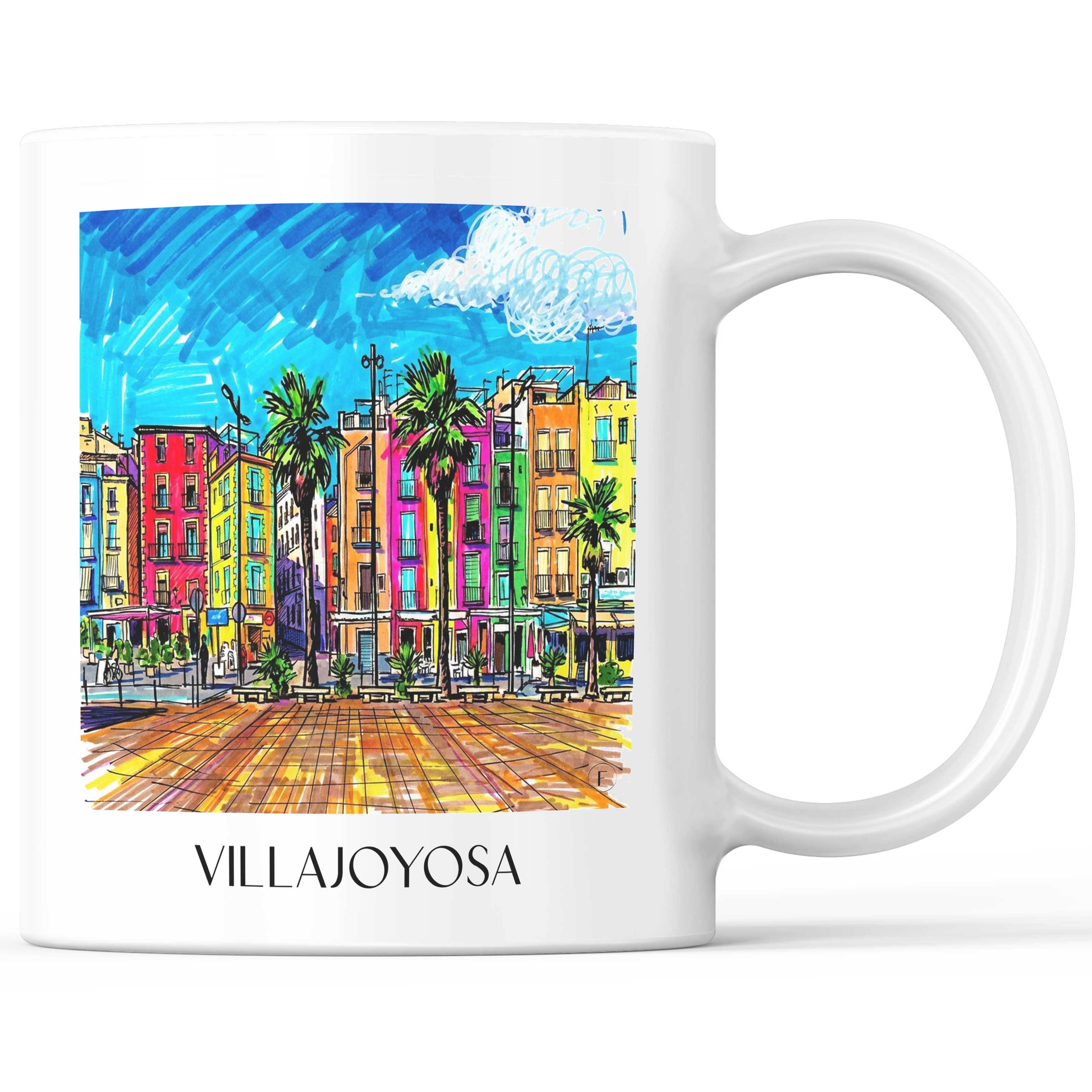 Villajoyosa Kaffeebecher - Spanien - Spanien Becher - Kaffeetasse im Tag Graffiti Stil - favplace