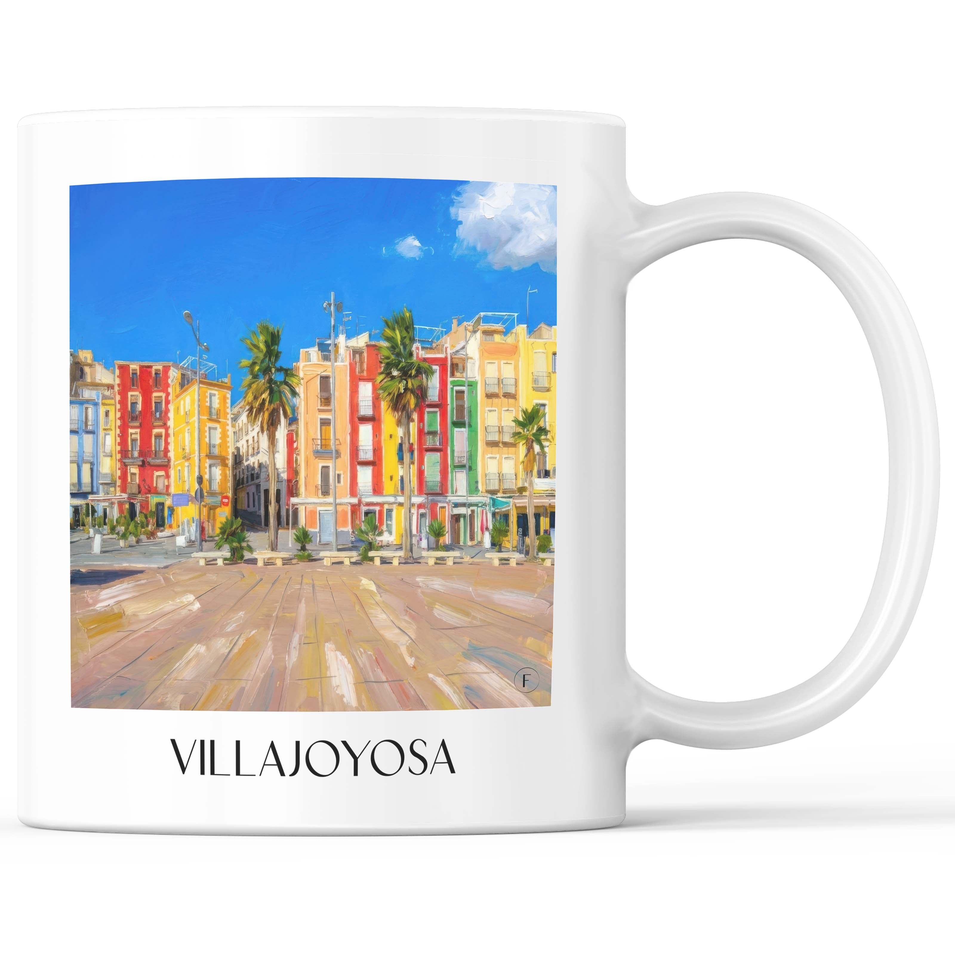 Villajoyosa Kaffeebecher - Spanien - Spanien Becher - Kaffeetasse im Ölgemälde Stil - favplace