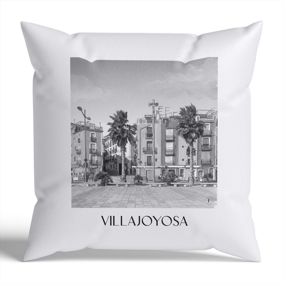 villajoyosa-spanien-spanien-kissenbezug-aquarell-schwarz-weiss