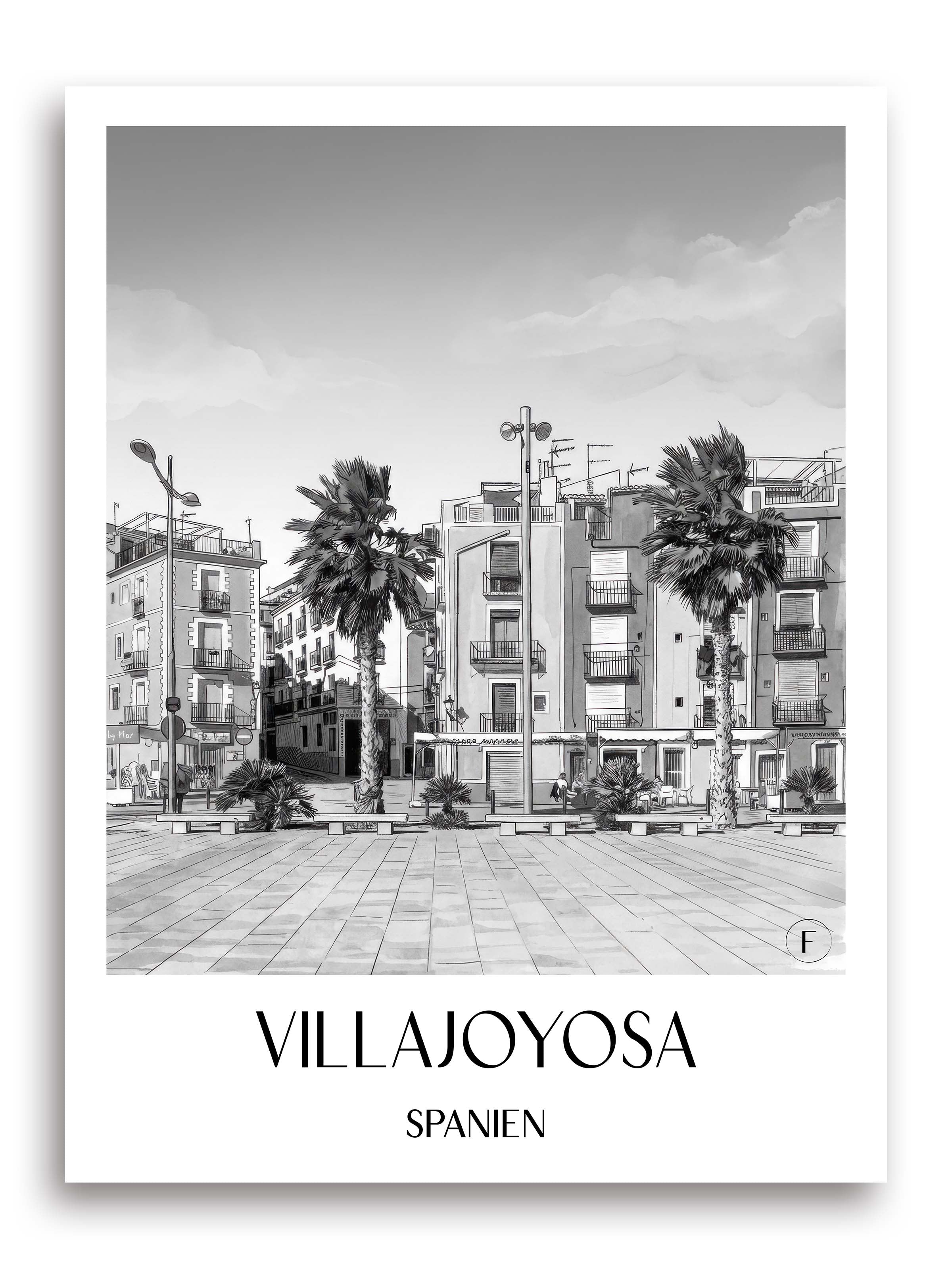villajoyosa-spanien-spanien-poster-aquarell-schwarz-weiss