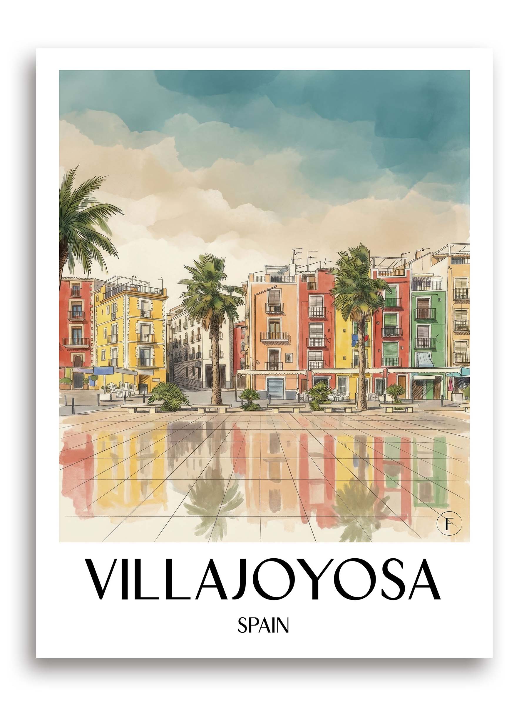 Villajoyosa Poster - Spanien - Spanien Kunstdruck - Aquarell von A4 bis A1 - favplace