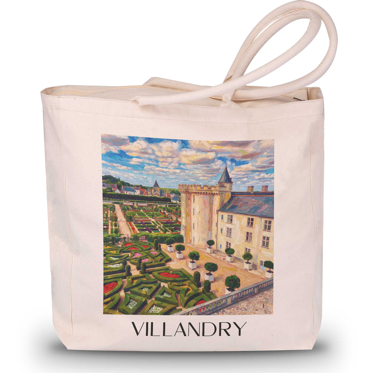 Villandry Shopping Tasche - Val de Loire - Frankreich Tote Bag - Einkaufstasche im Ölgemälde Stil - favplace