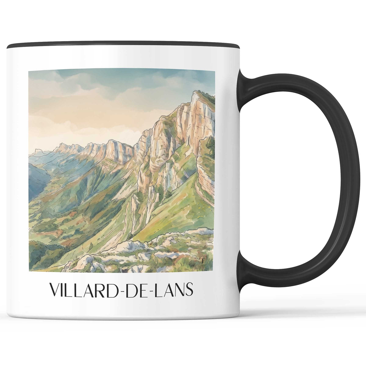villard-de-lans-isère-frankreich-kaffeebecher-aquarell