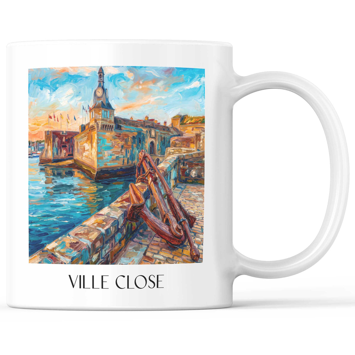 Ville Close Kaffeebecher - Concarneau - Frankreich Becher - Kaffeetasse im Ölgemälde Stil - favplace