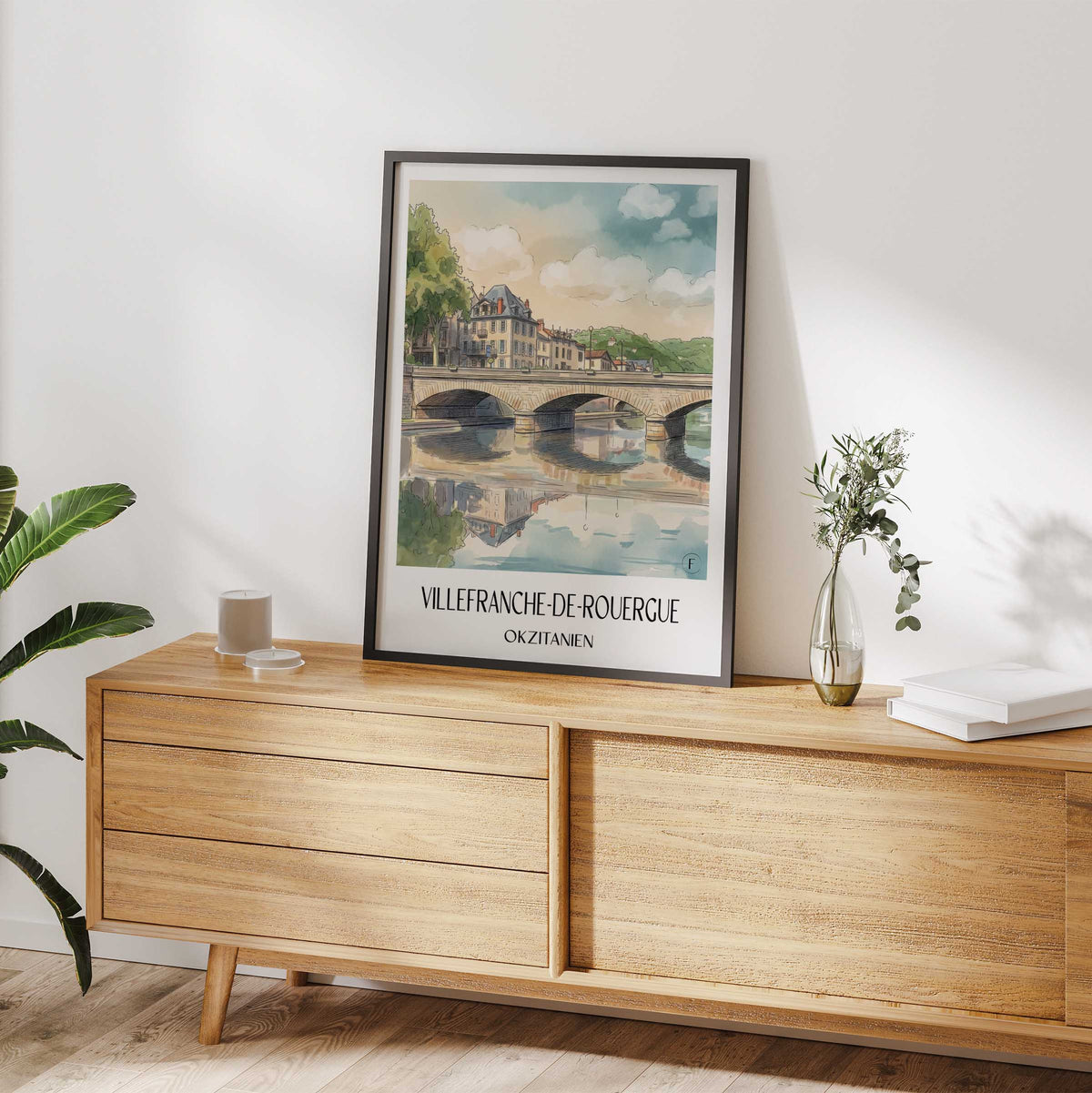 villefranche-de-rouergue-okzitanien-frankreich-poster-aquarell