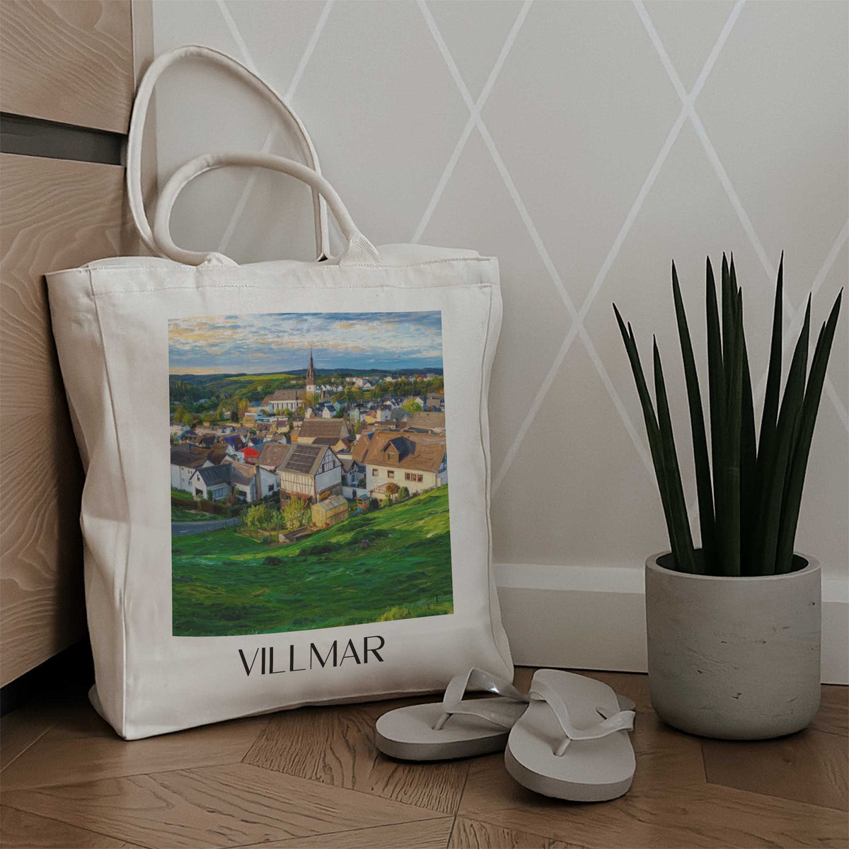 villmar-lahntal-deutschland-einkaufstasche-oil-painting-oelgemaelde