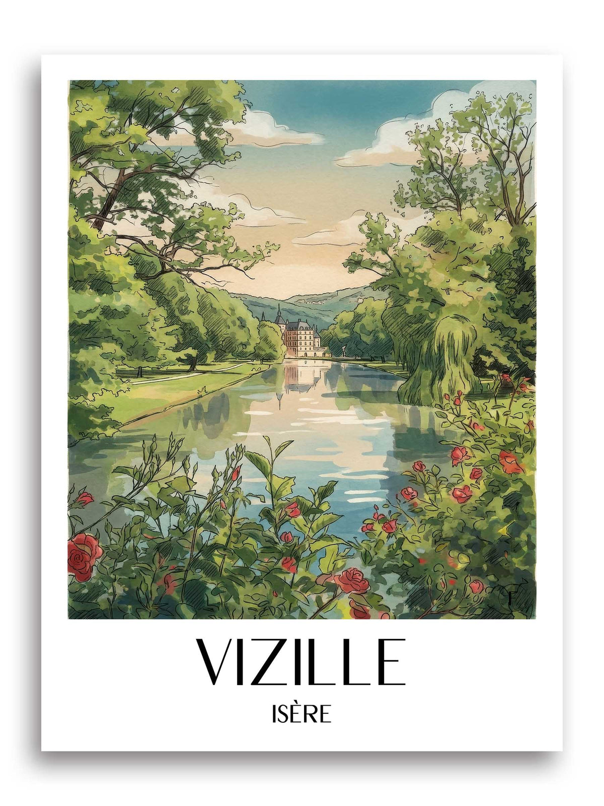 vizille-isère-frankreich-poster-aquarell